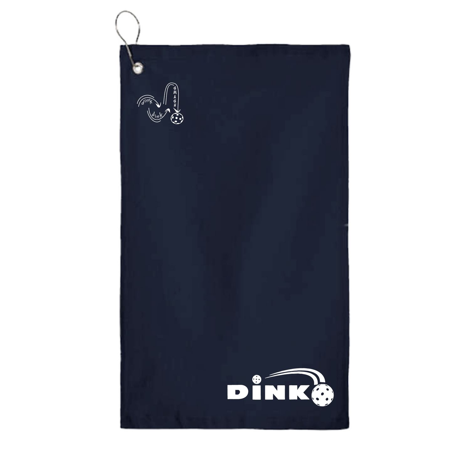 This Dink design pickleball towel is crafted with cotton terry velour for optimal performance. It features grommets, hooks, and hemmed edges for added durability. It's perfect for completing your pickleball gear, and an ideal gift for friends and tournaments. The towel is designed to be both absorbent and lightweight, so you can remain dry and comfortable while you play.