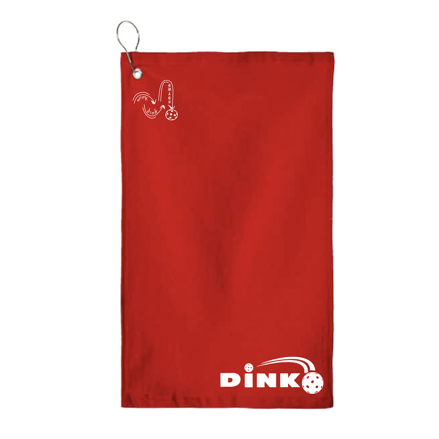 This Dink design pickleball towel is crafted with cotton terry velour for optimal performance. It features grommets, hooks, and hemmed edges for added durability. It's perfect for completing your pickleball gear, and an ideal gift for friends and tournaments. The towel is designed to be both absorbent and lightweight, so you can remain dry and comfortable while you play.