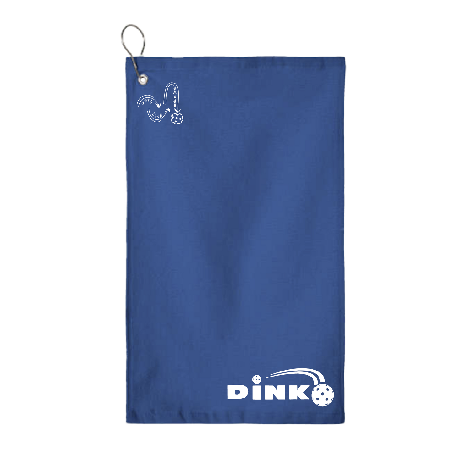 This Dink design pickleball towel is crafted with cotton terry velour for optimal performance. It features grommets, hooks, and hemmed edges for added durability. It's perfect for completing your pickleball gear, and an ideal gift for friends and tournaments. The towel is designed to be both absorbent and lightweight, so you can remain dry and comfortable while you play.