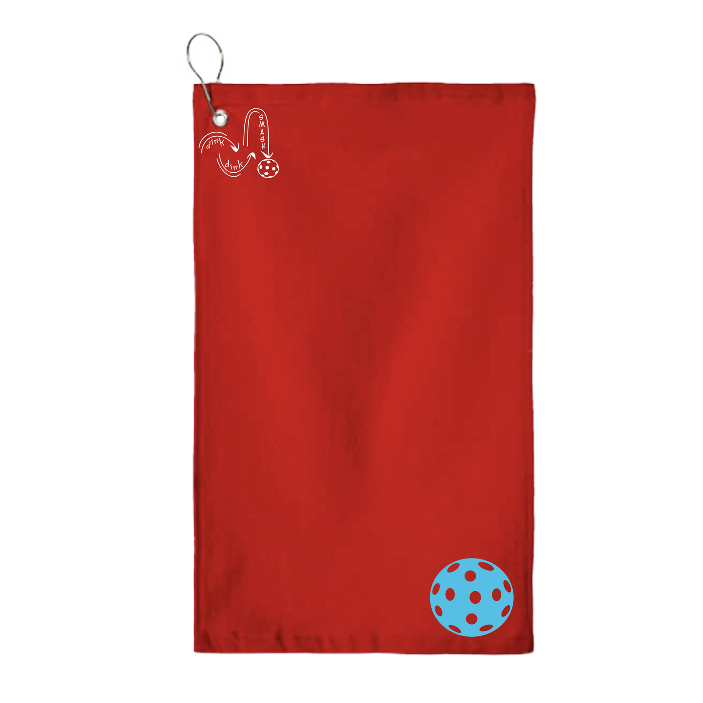 Pickleballs (Customizable) | Pickleball Court Towels | Grommeted 100% Cotton Terry Velour