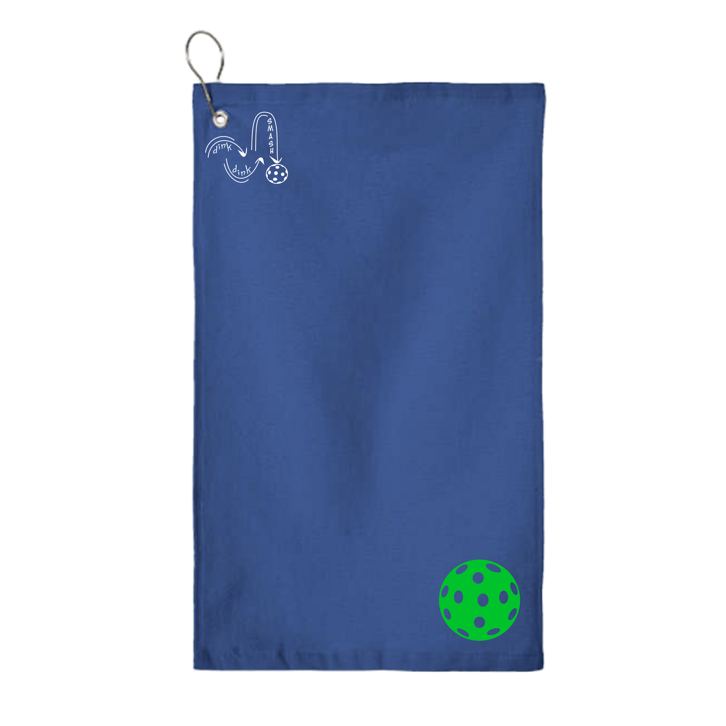 Pickleballs (Customizable) | Pickleball Court Towels | Grommeted 100% Cotton Terry Velour