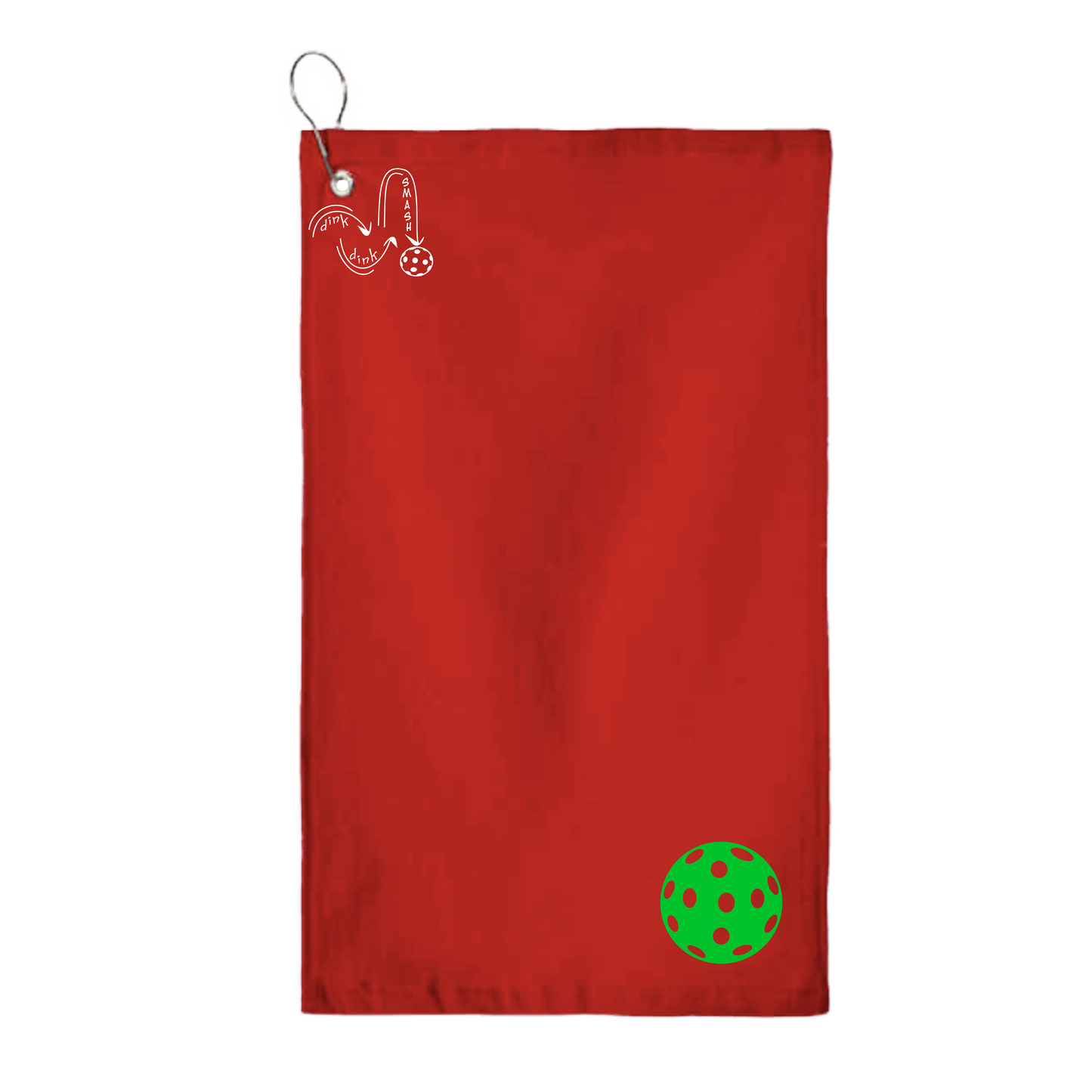Pickleballs (Customizable) | Pickleball Court Towels | Grommeted 100% Cotton Terry Velour