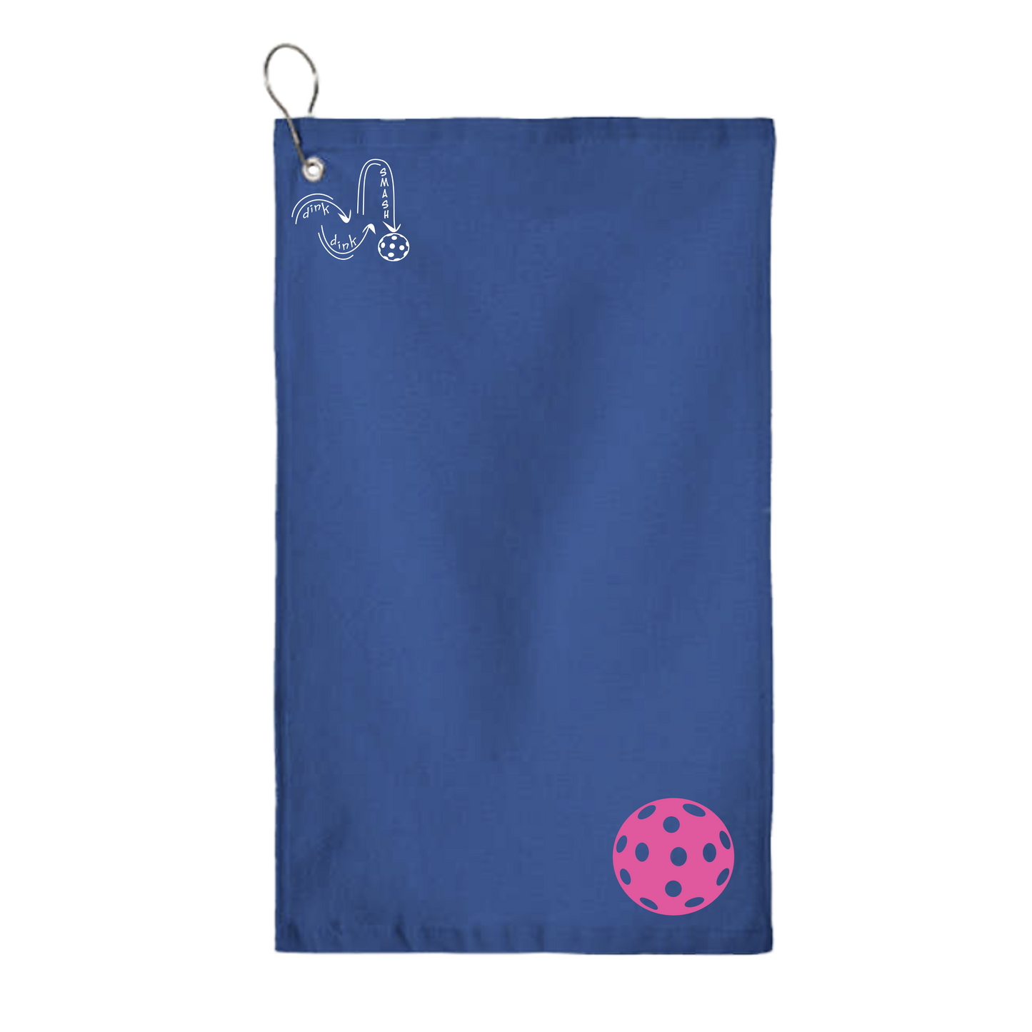 Pickleballs (Customizable) | Pickleball Court Towels | Grommeted 100% Cotton Terry Velour