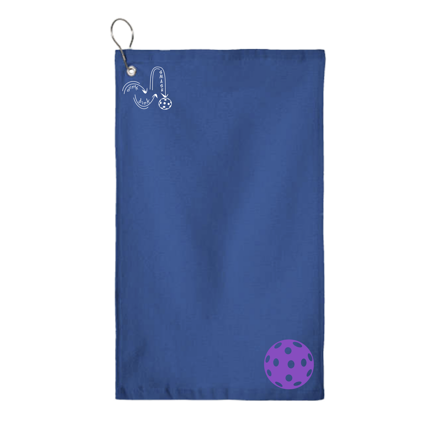 Pickleballs (Customizable) | Pickleball Court Towels | Grommeted 100% Cotton Terry Velour