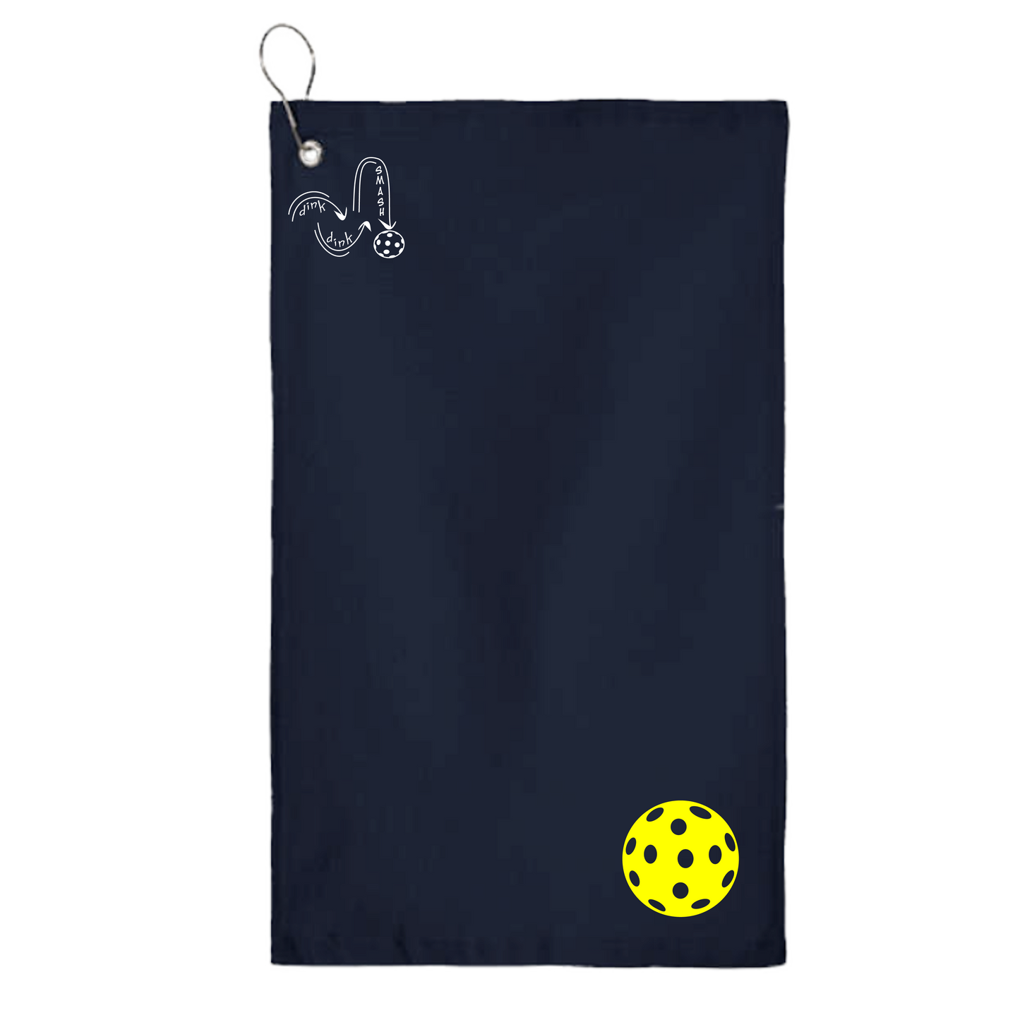 Pickleballs (Customizable) | Pickleball Court Towels | Grommeted 100% Cotton Terry Velour