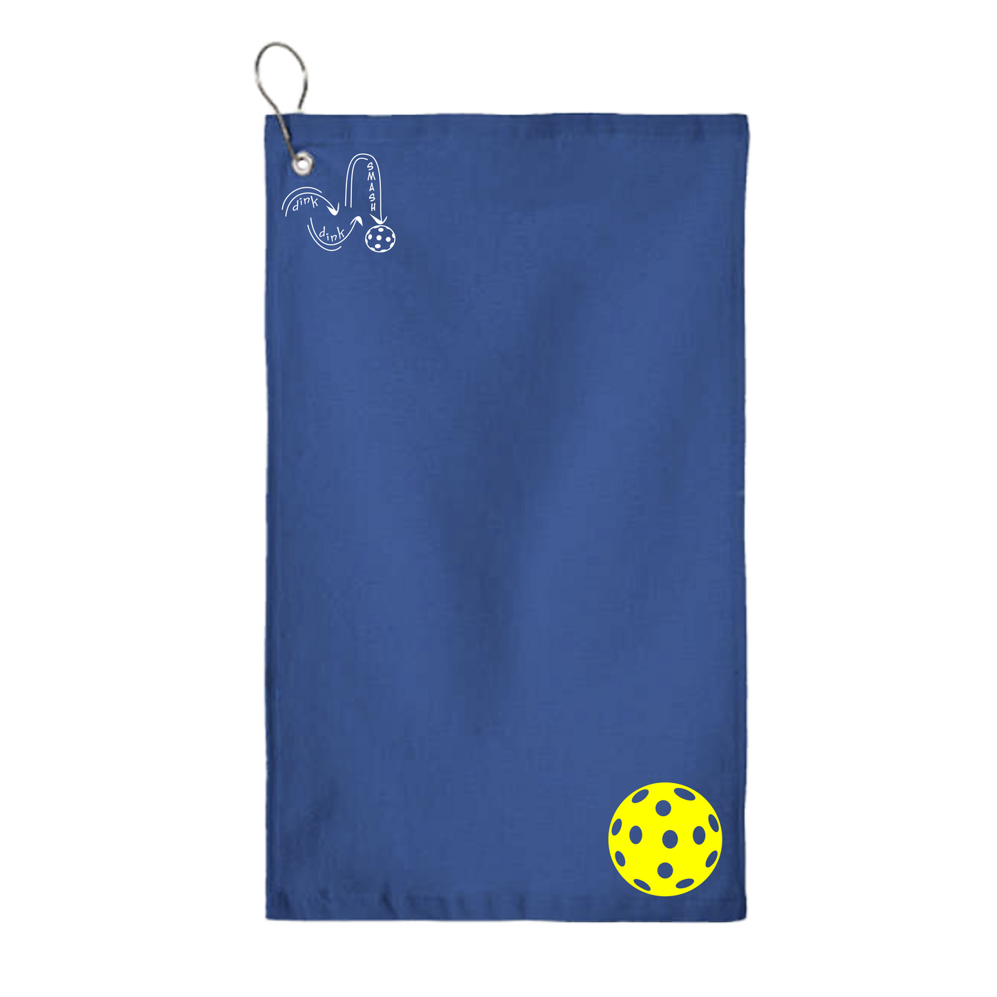 Pickleballs (Customizable) | Pickleball Court Towels | Grommeted 100% Cotton Terry Velour