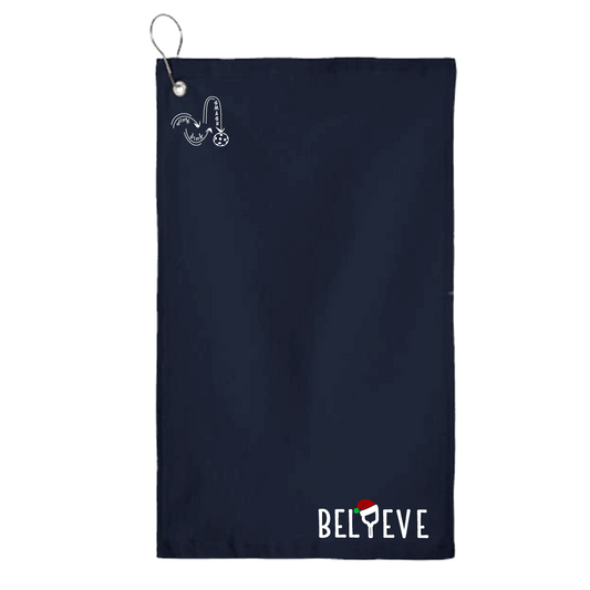 Believe | Pickleball Court Towels | Grommeted 100% Cotton Terry Velour