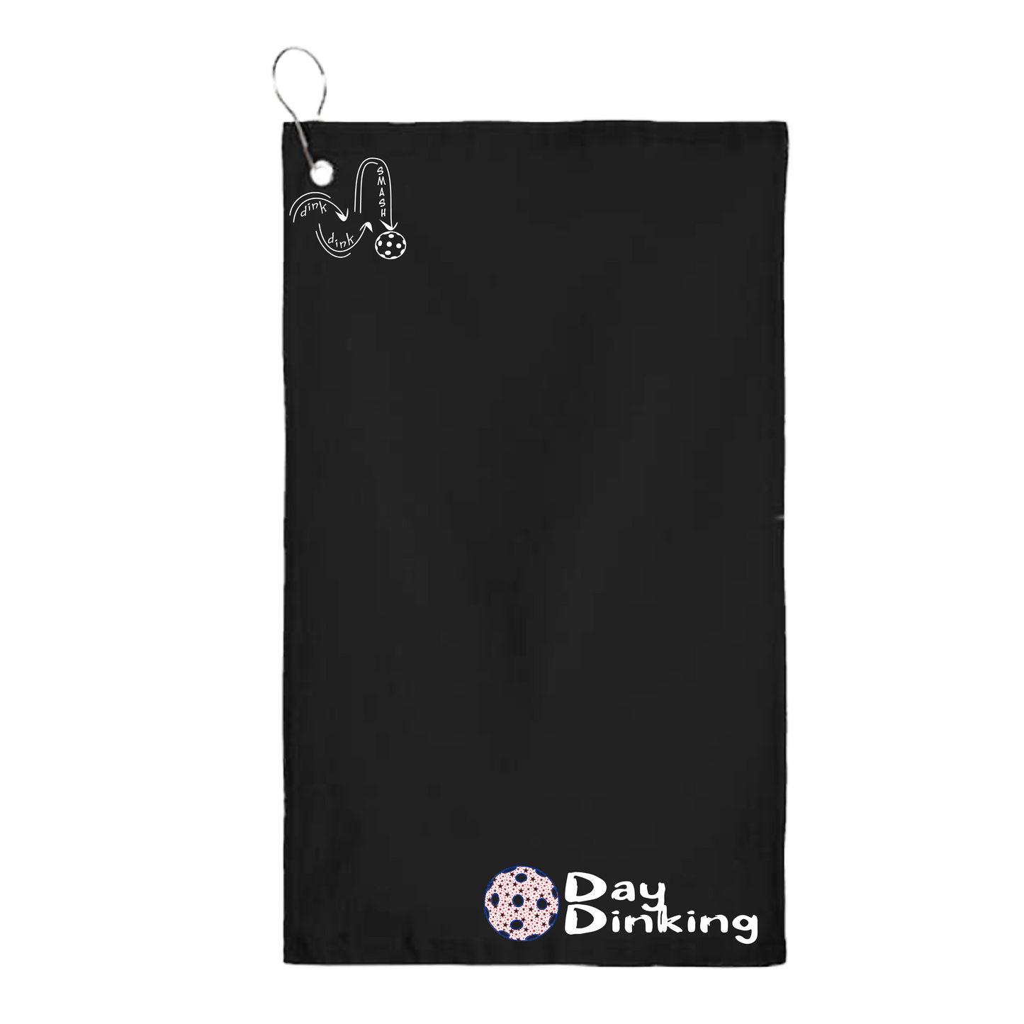 Day Dinking Pickleball (Customizable) |  Pickleball Court Towels | Grommeted 100% Cotton Terry Velour