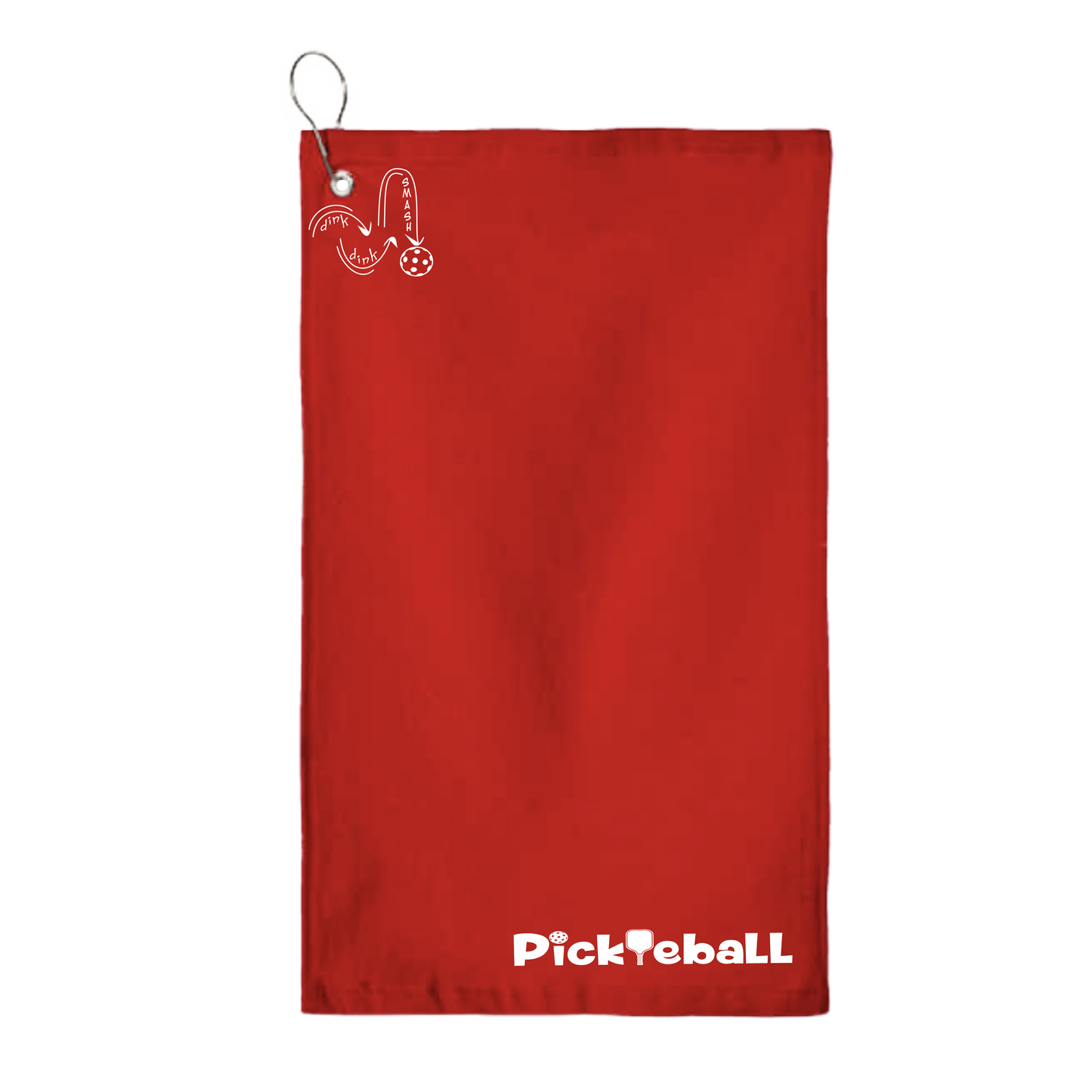 Pickleball Horizontal | Pickleball Court Towels | Grommeted 100% Cotton Terry Velour