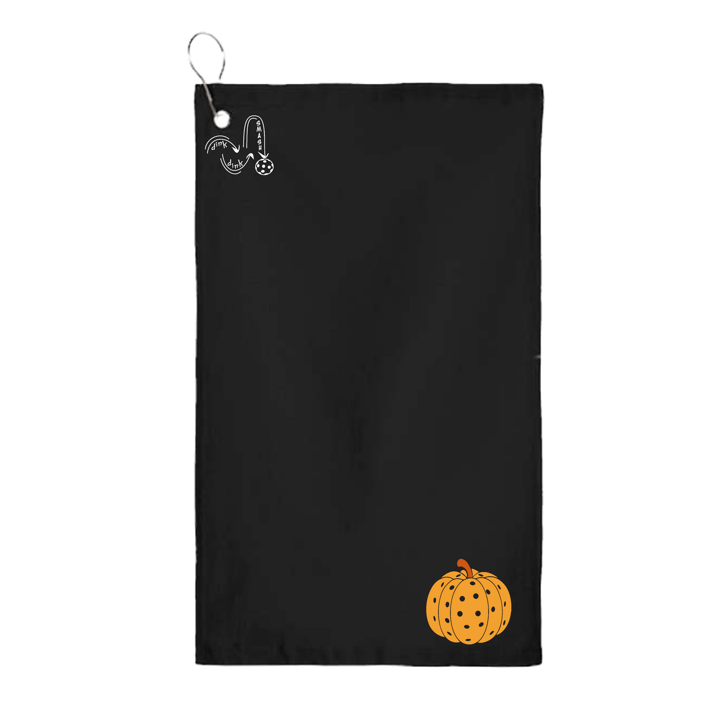 Pumpkin Pickleball | Pickleball Court Towels | Grommeted 100% Cotton Terry Velour