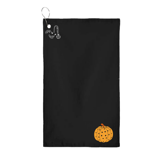 Pumpkin Pickleball | Pickleball Court Towels | Grommeted 100% Cotton Terry Velour