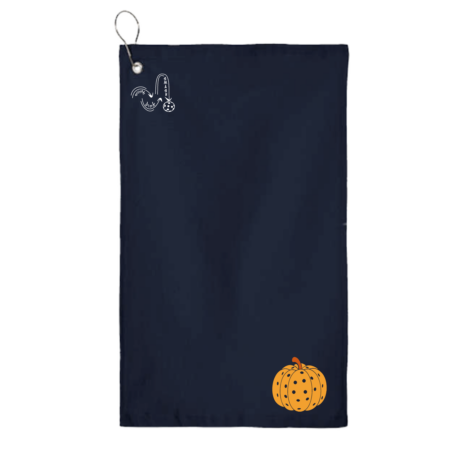 Pumpkin Pickleball | Pickleball Court Towels | Grommeted 100% Cotton Terry Velour