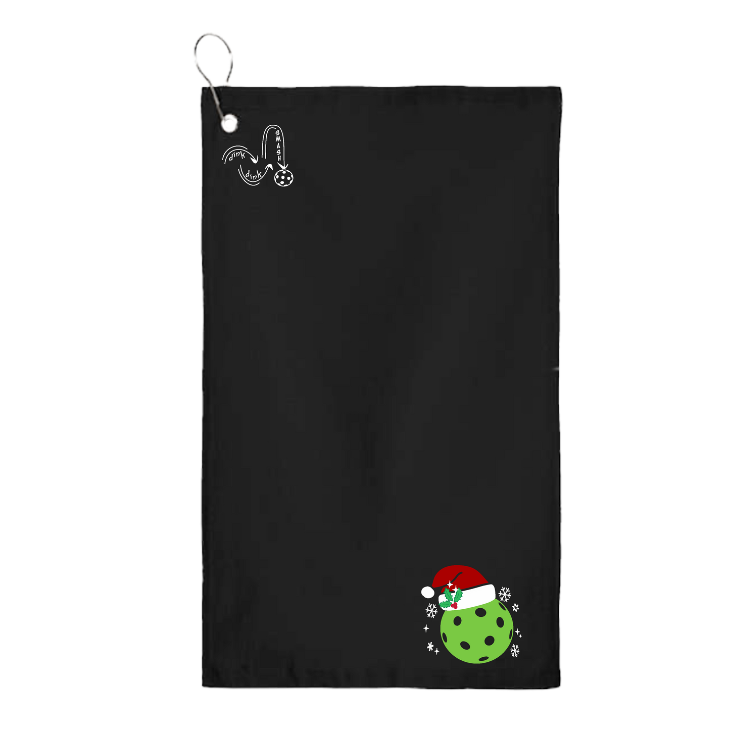 Santa Hat | Pickleball Court Towels | Grommeted 100% Cotton Terry Velour