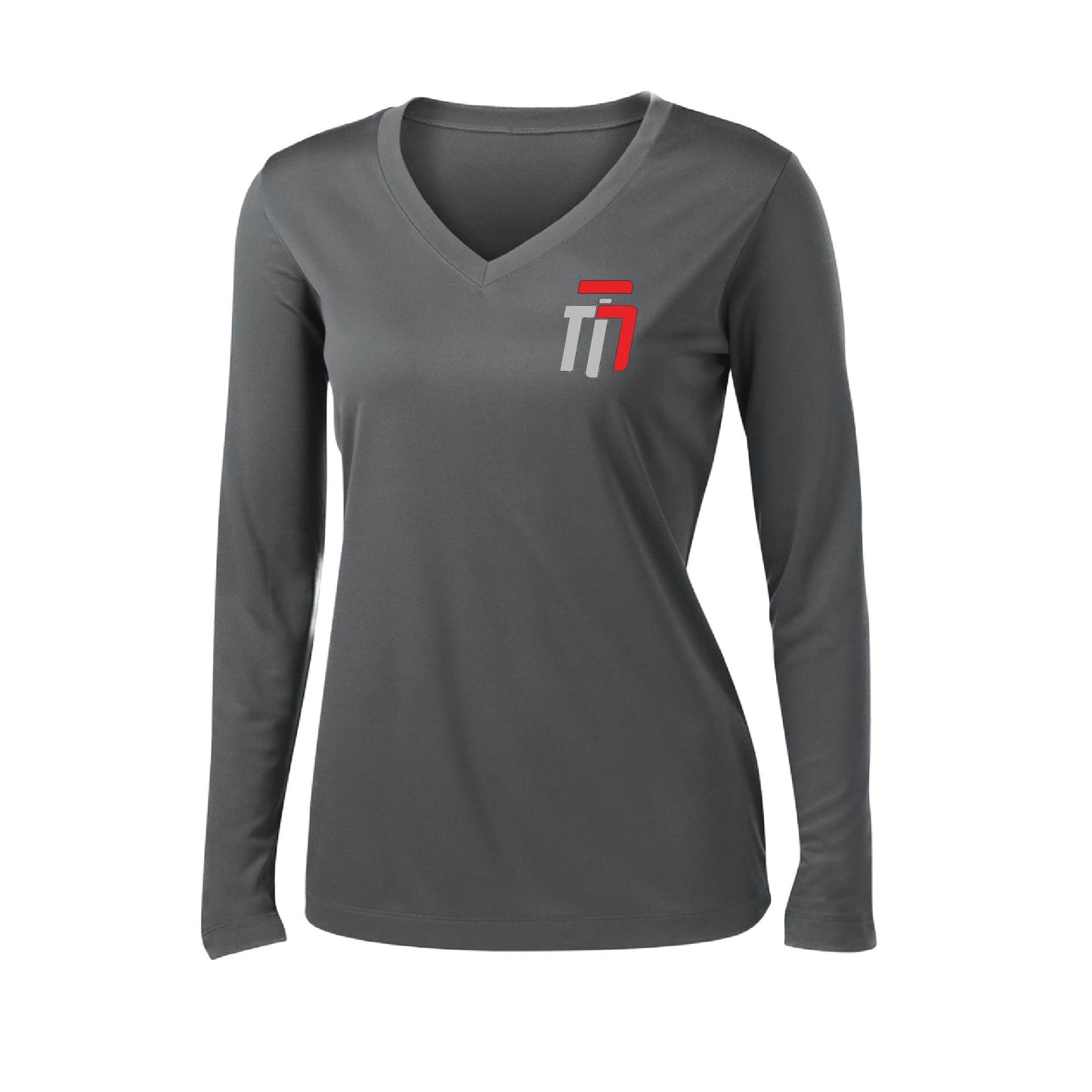 Trumotion (Pocket Design) | Women’s Long Sleeve V-Neck Karate Performance T-Shirt | 100% Polyester