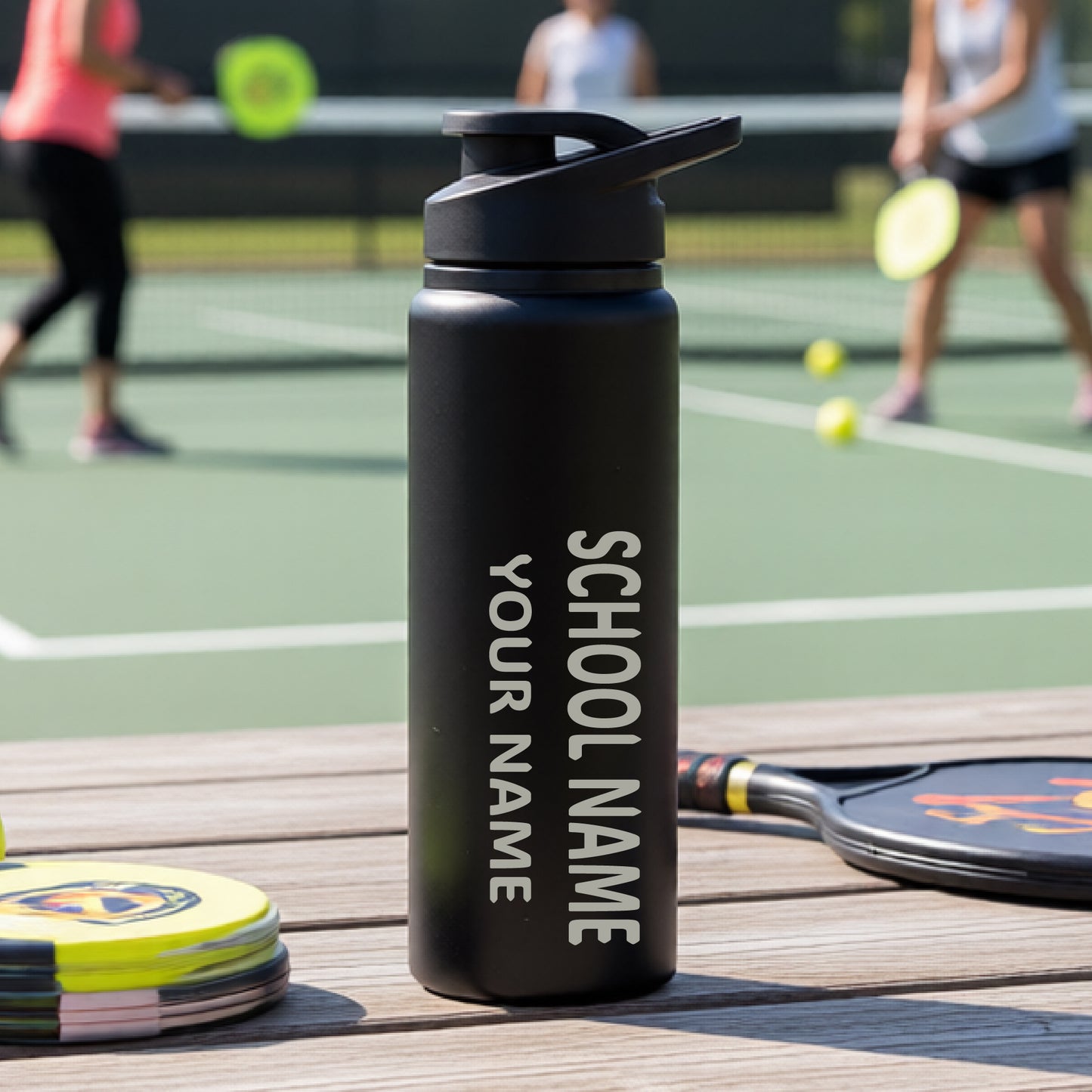 Set of 5 High School Personalized Pickleball Tumbler 25 oz Aluminum Team Cup Customized Water Bottle