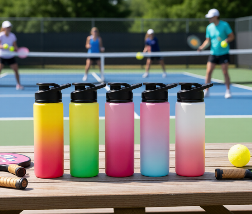 Set of 5 High School Personalized Pickleball Tumbler 25 oz Aluminum Team Cup Customized Water Bottle