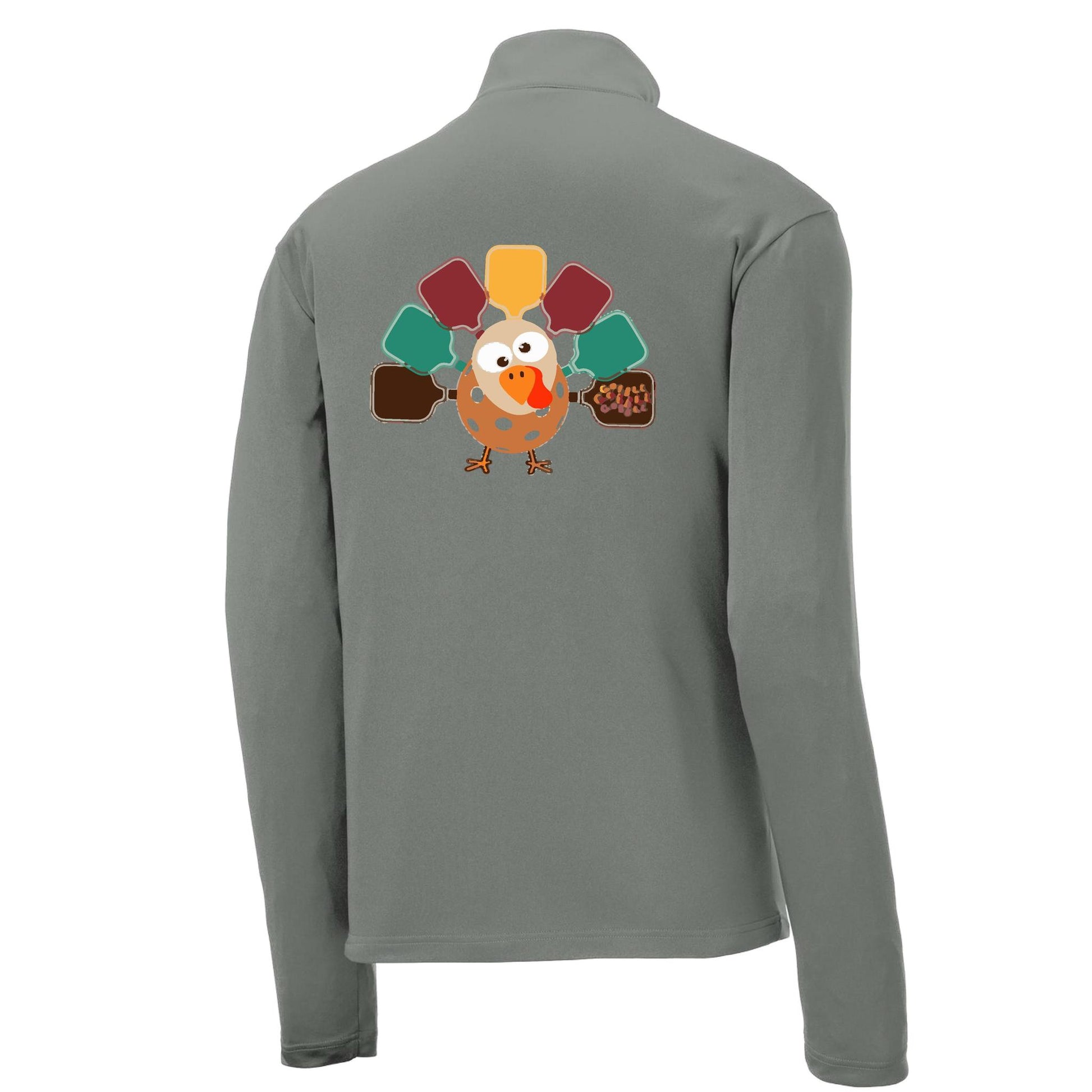 Turkey Pickleball | Men's 1/4 Zip Long Sleeve Pullover Athletic Performance Shirt | 100% Polyester