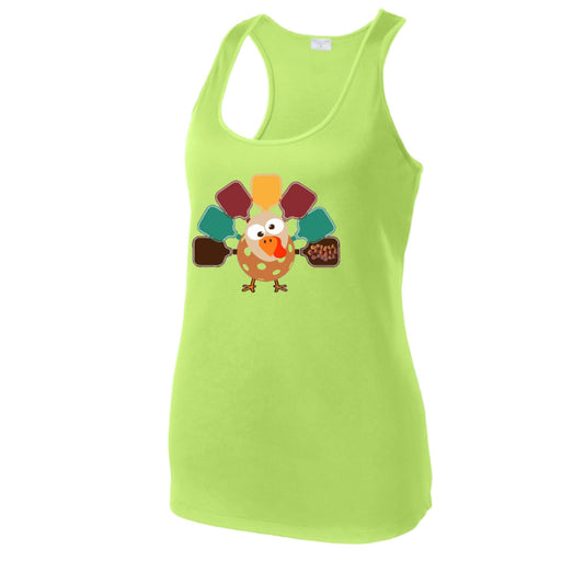 Turkey Pickleball | Women's Racerback Pickleball Performance Tank | 100% Polyester