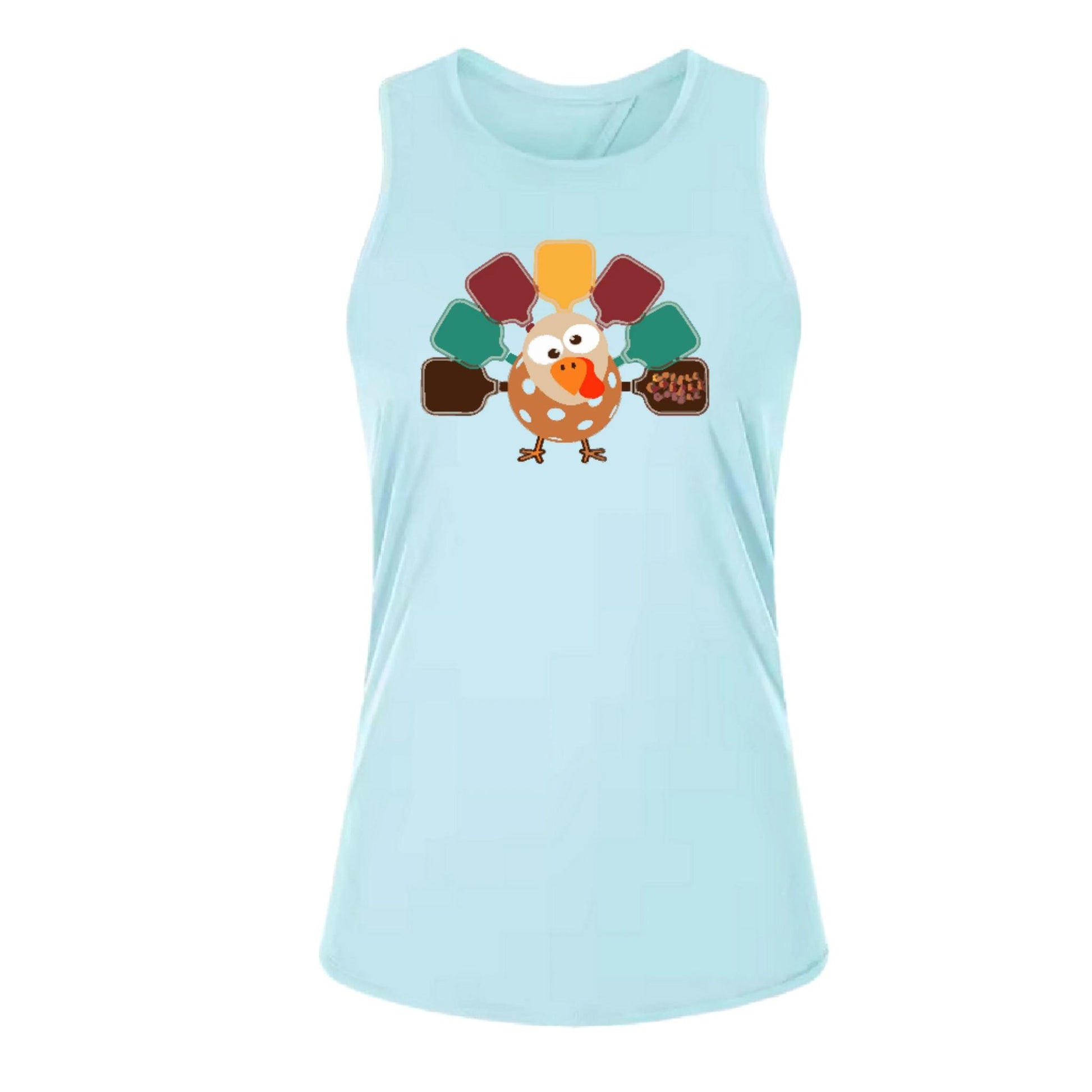 Turkey Pickleball | Women's Split Back or Tied Back Pickleball Performance Tank | 80/20 Nylon Spandex Mix