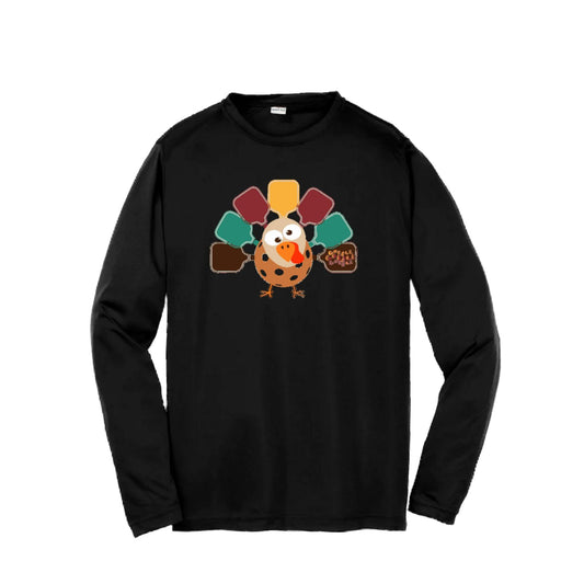 Turkey Pickleball | Youth Long Sleeve Pickleball Performance T-Shirts | 100% Polyester