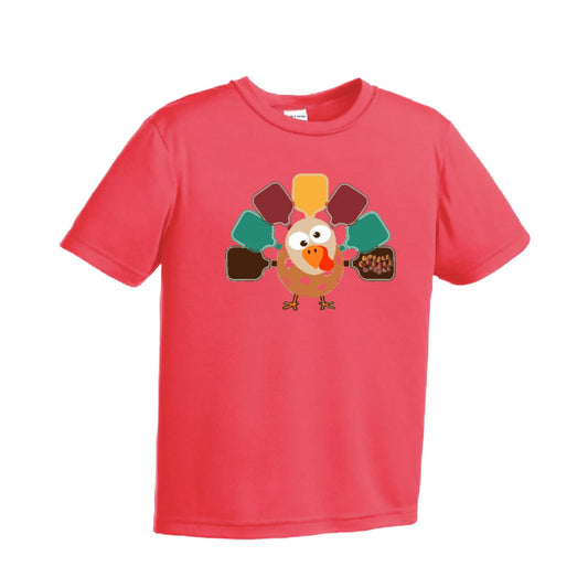Turkey Pickleball | Youth Short Sleeve Pickleball Performance T-Shirts | 100% Polyester