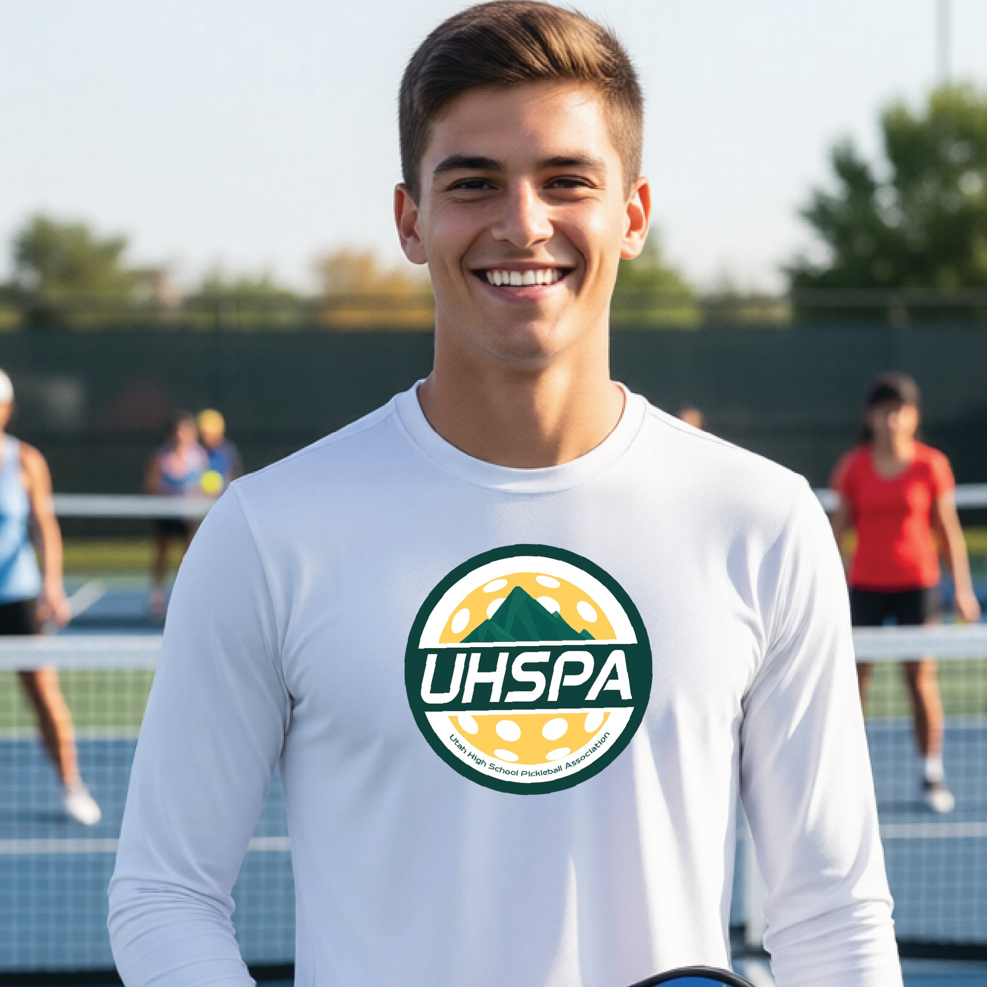 UHSPA Mens Long Sleeve Athletic Pickleball Performance T-Shirt | 100% Polyester