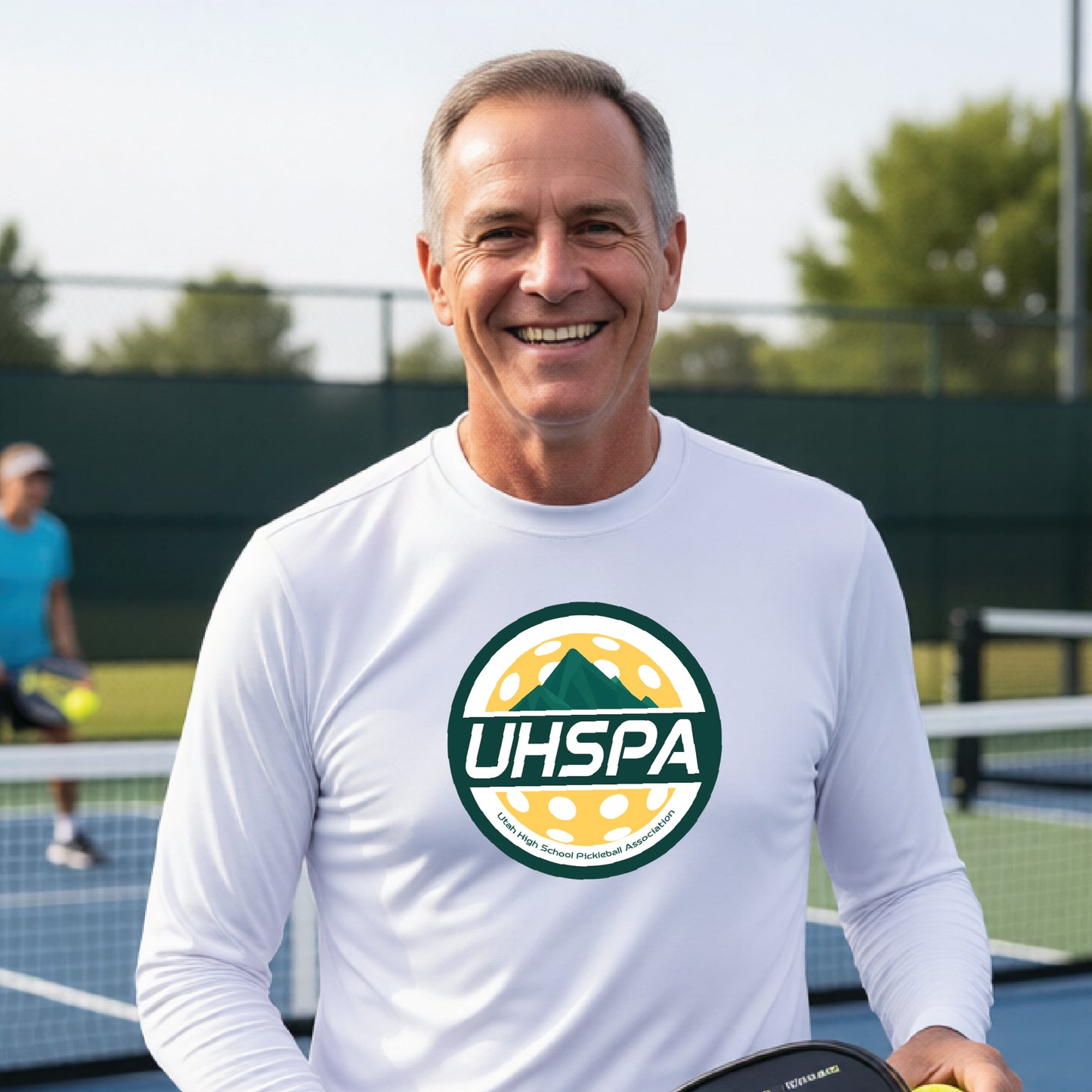 UHSPA Mens Long Sleeve Athletic Pickleball Performance T-Shirt | 100% Polyester