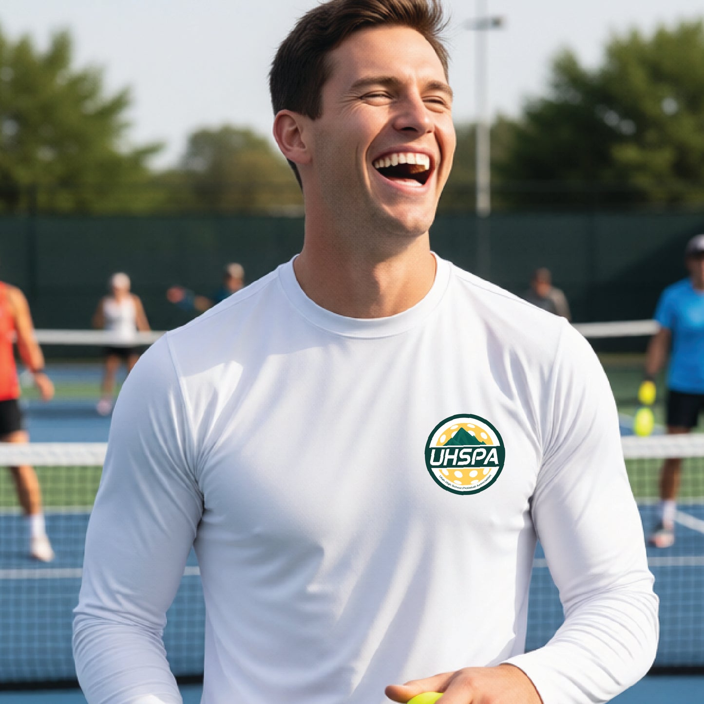 UHSPA Mens Long Sleeve Athletic Pickleball Performance T-Shirt | 100% Polyester
