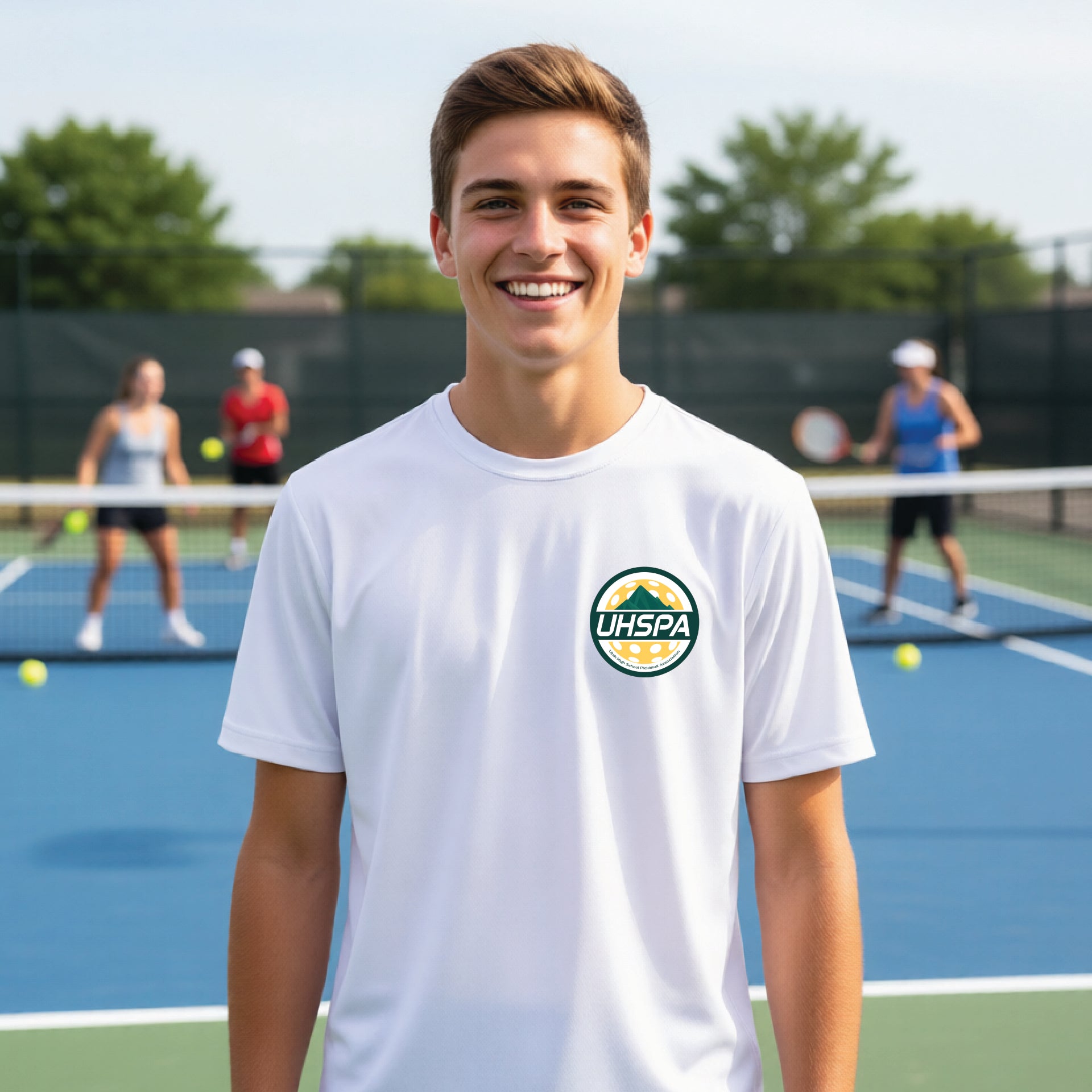 UHSPA Men's Short Sleeve Pickleball Crewneck T-Shirts | 100% Polyester