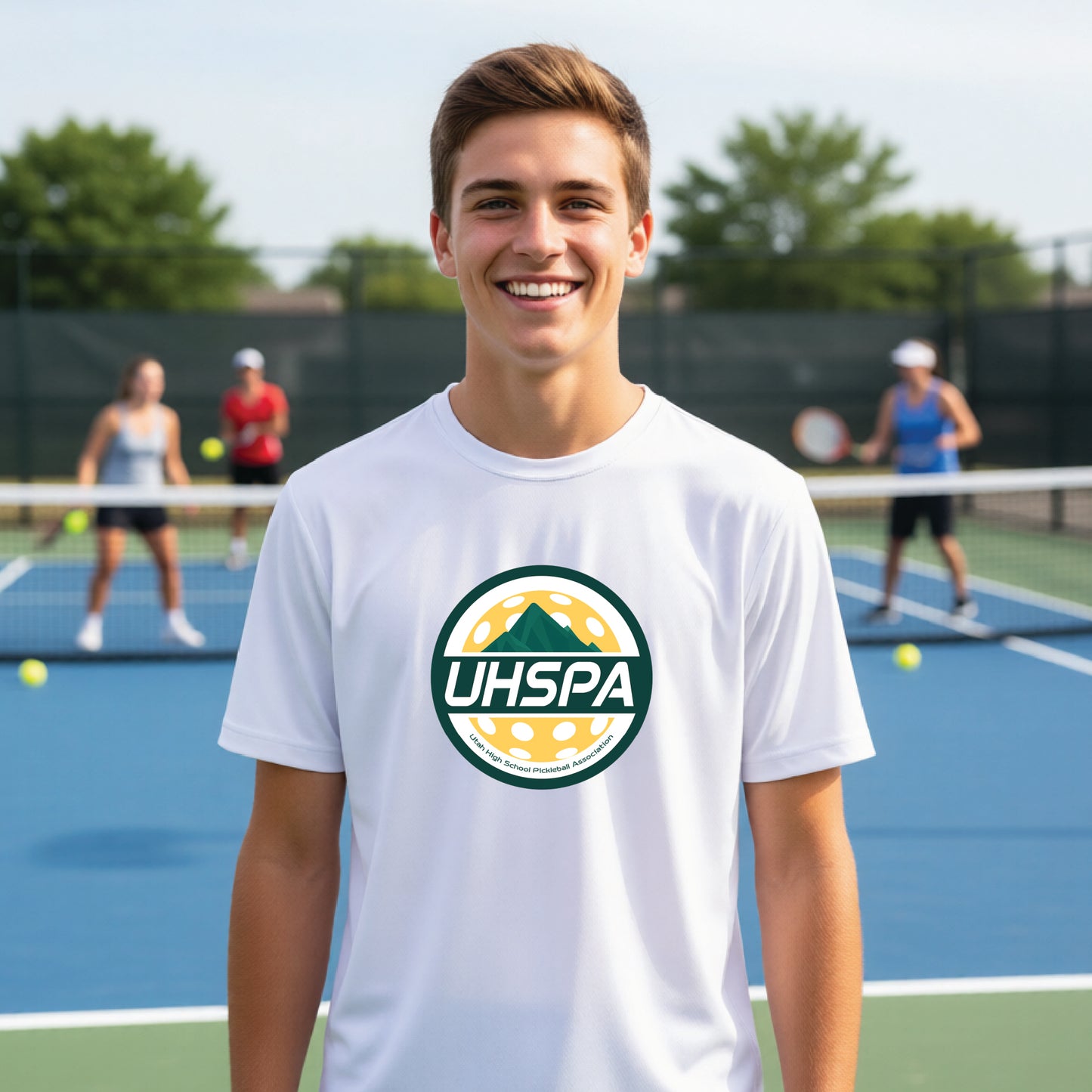 UHSPA Men's Short Sleeve Pickleball Crewneck T-Shirts | 100% Polyester