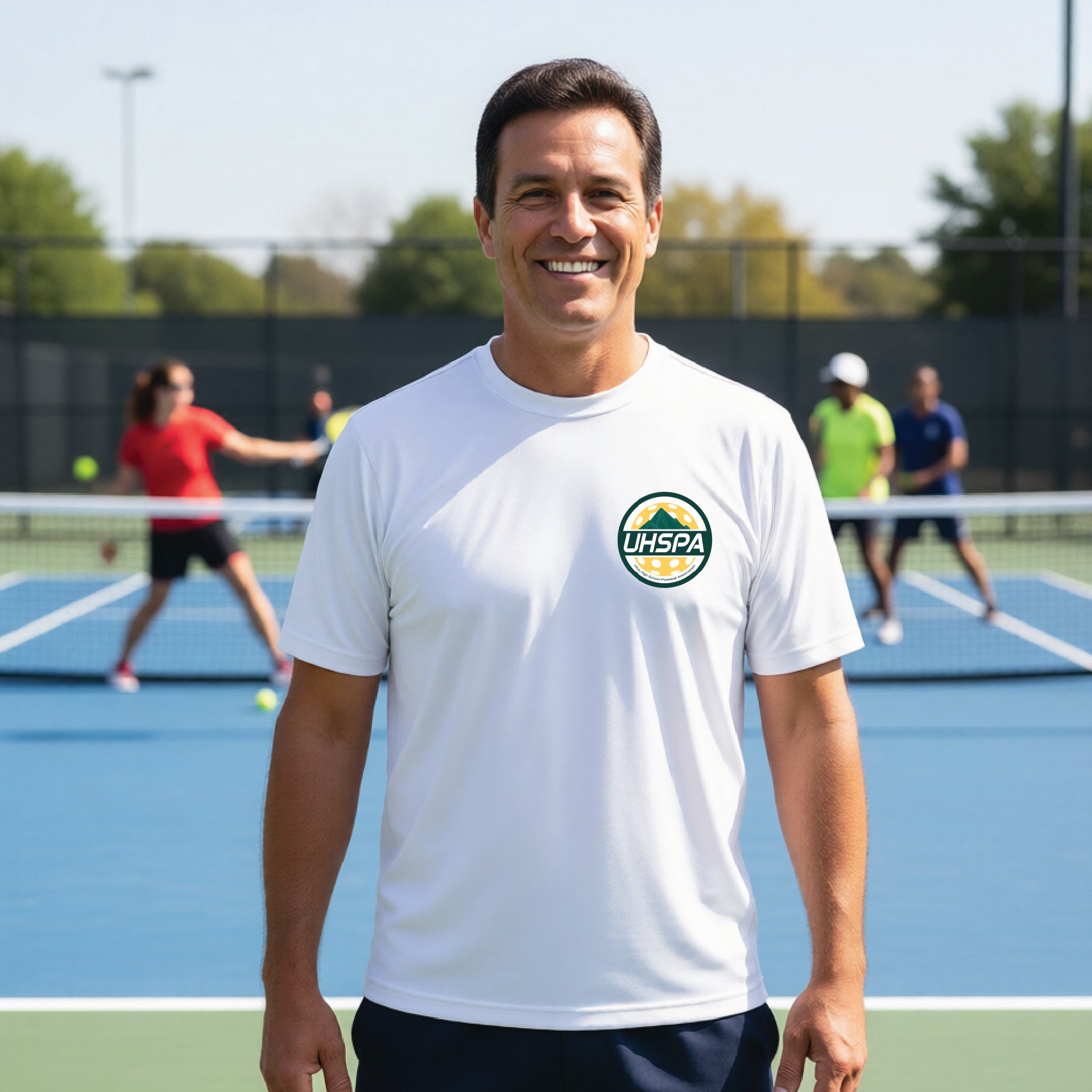 UHSPA Men's Short Sleeve Pickleball Crewneck T-Shirts | 100% Polyester