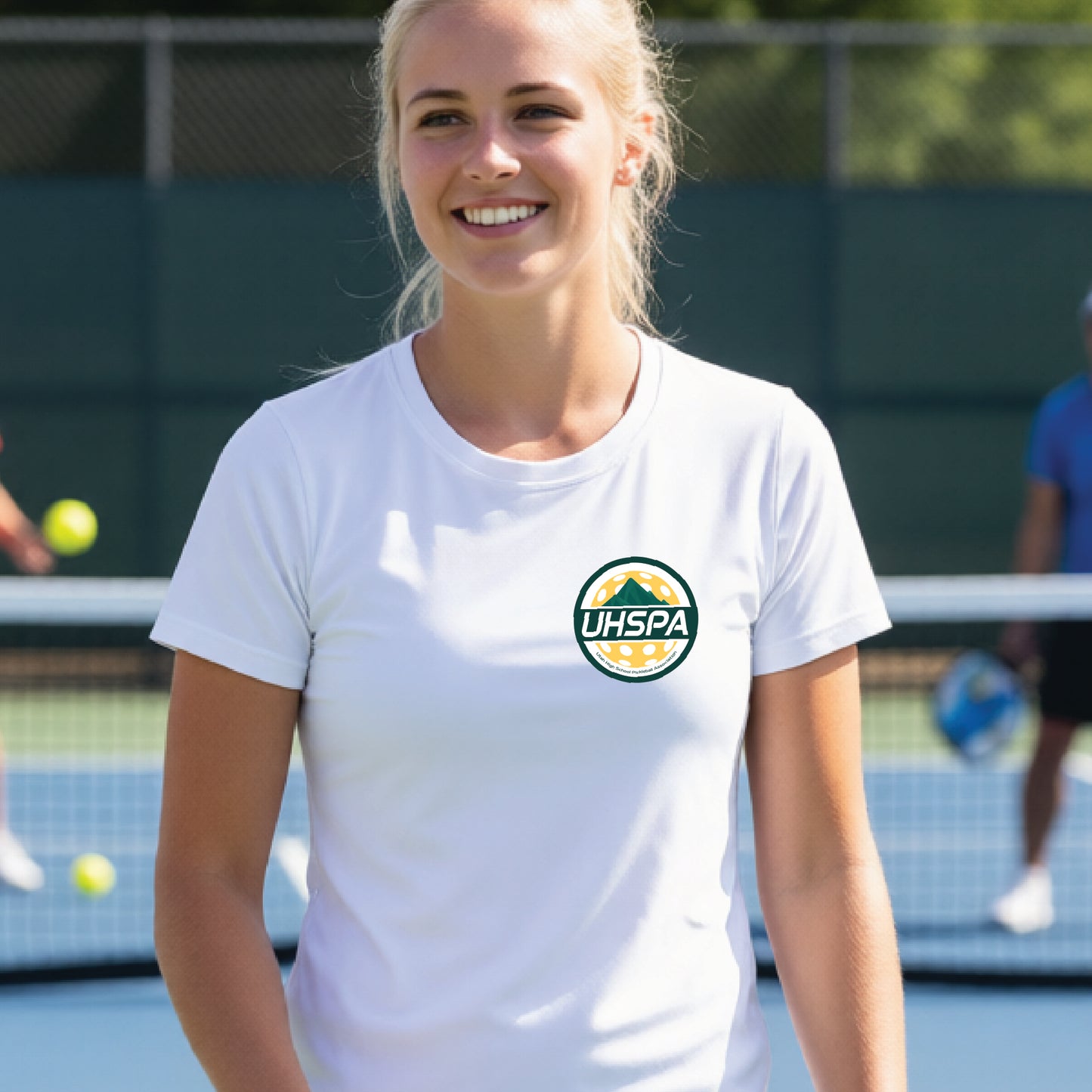 UHSPA Women's Short Sleeve Pickleball Crewneck T-Shirts | 100% Polyester