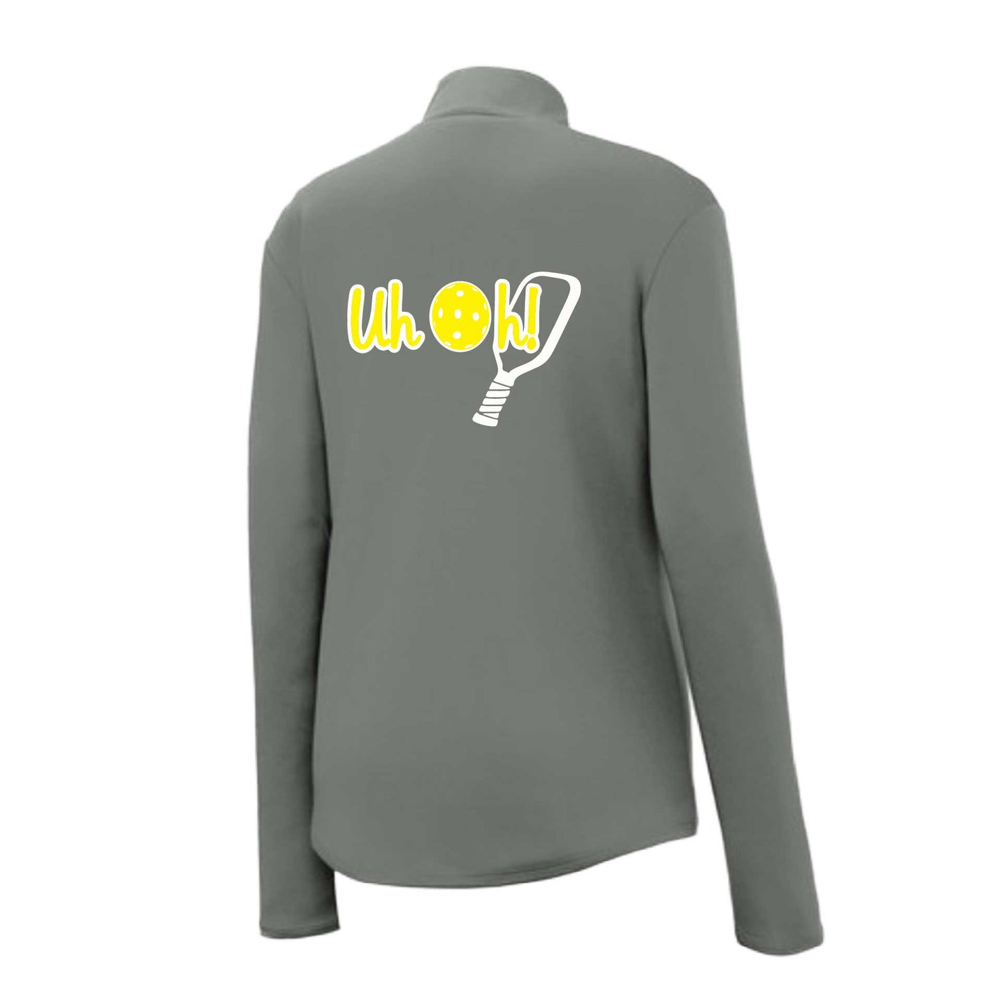 Uh Oh! | Women's 1/4 Zip Pickleball Performance Pullover Shirts | 100% Polyester