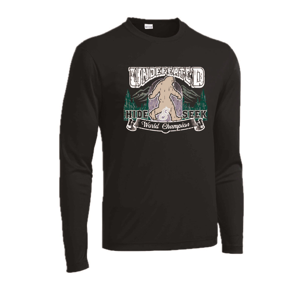 Undefeated Hide & Seek World Champion | Men's Long Sleeve Camping Shirt | 100% Polyester