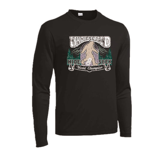 Undefeated Hide & Seek World Champion | Men's Long Sleeve Camping Shirt | 100% Polyester