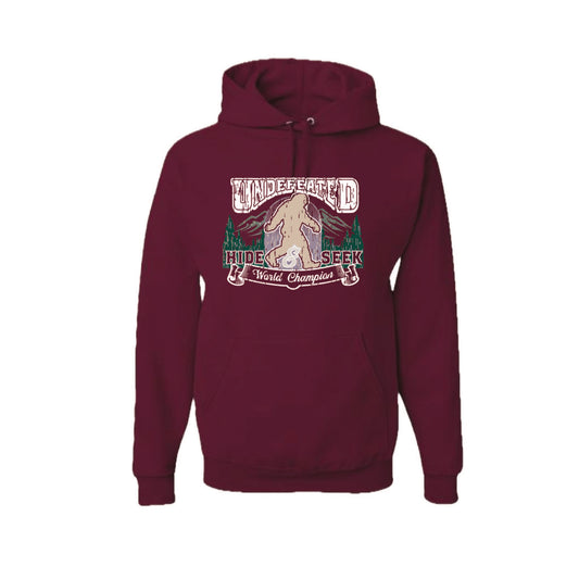 Undefeated Hide & Seek World Champion | Unisex Hoodie Camping Sweatshirt | 50% Cotton/50% Polyester