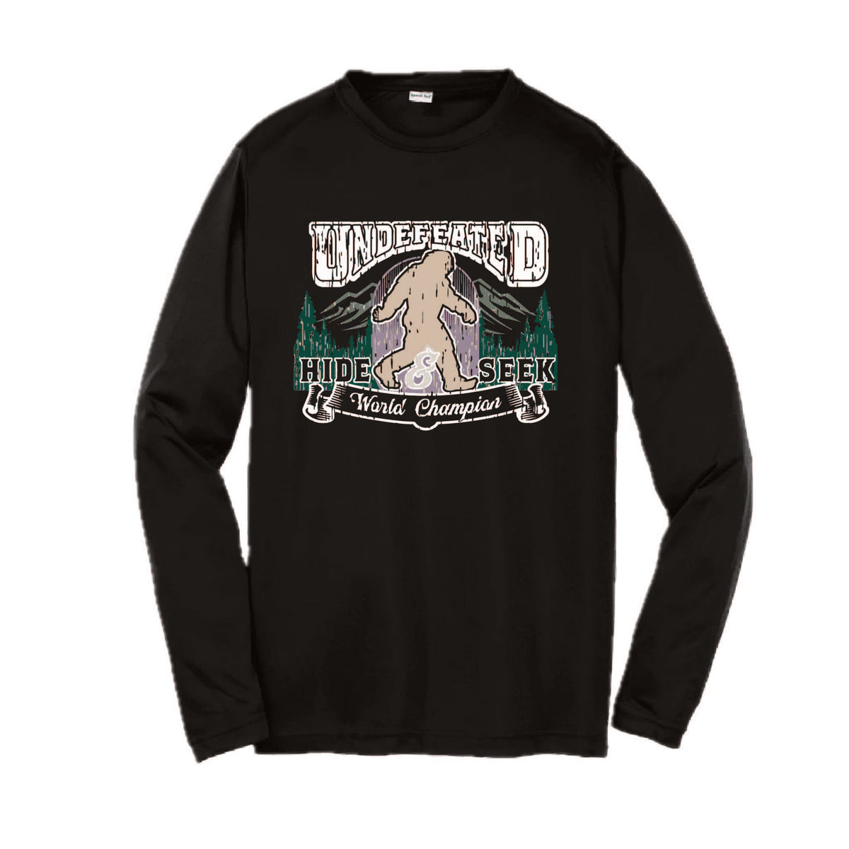Undefeated Hide & Seek World Champion | Youth Long Sleeve Camping T-Shirts | 100% Polyester