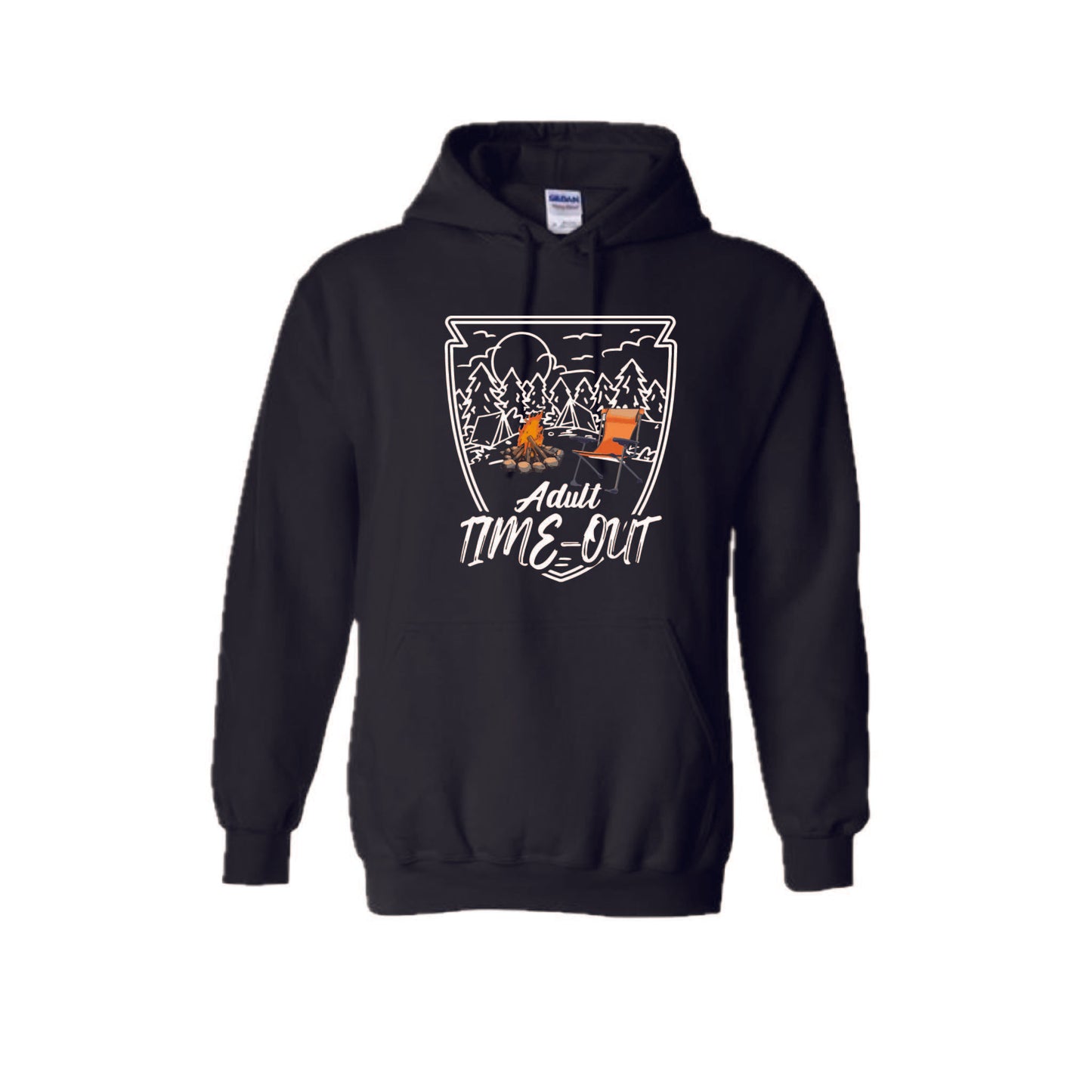Adult Time Out | Unisex Hoodie Camping Sweatshirt | 50% Cotton/50% Polyester