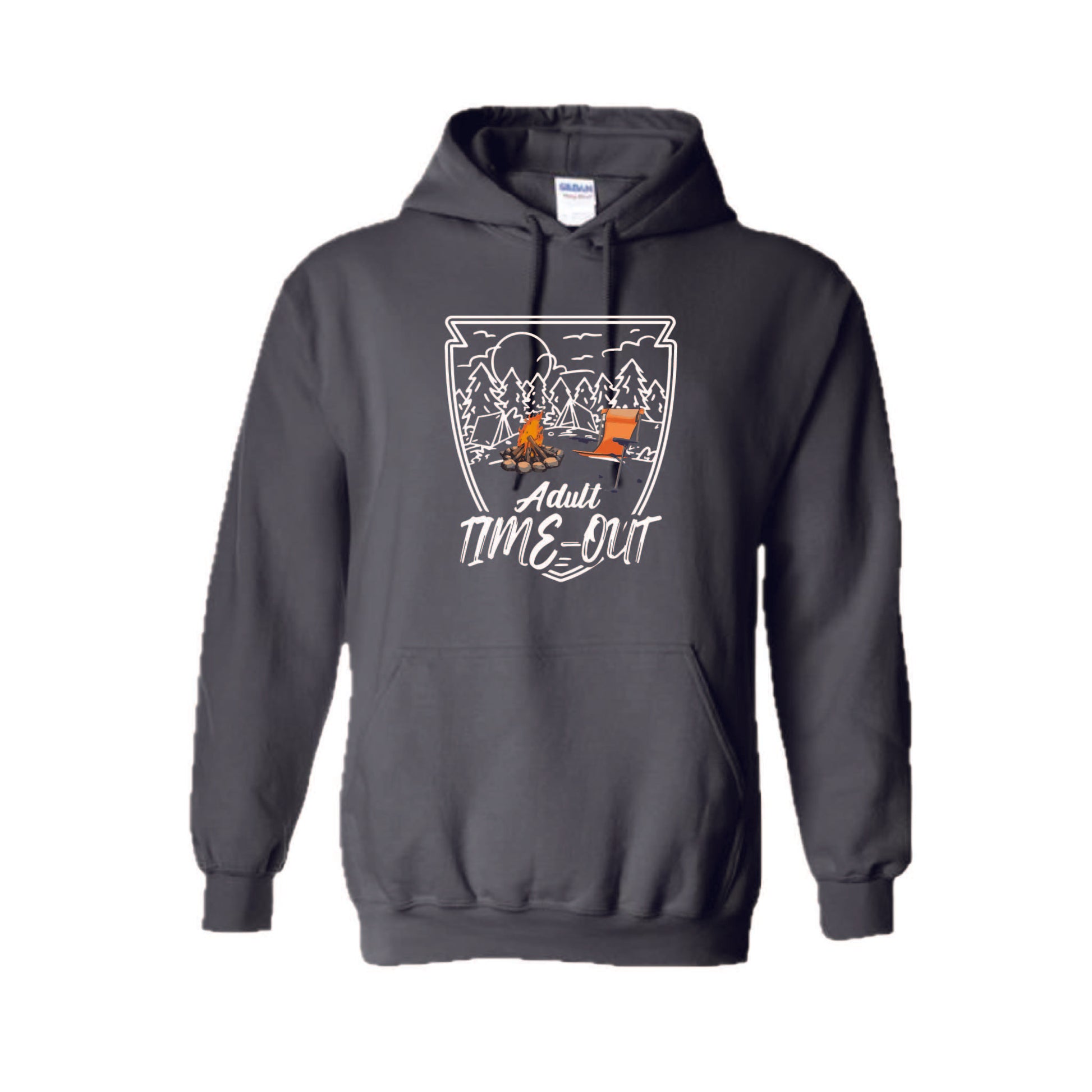 Adult Time Out | Unisex Hoodie Camping Sweatshirt | 50% Cotton/50% Polyester