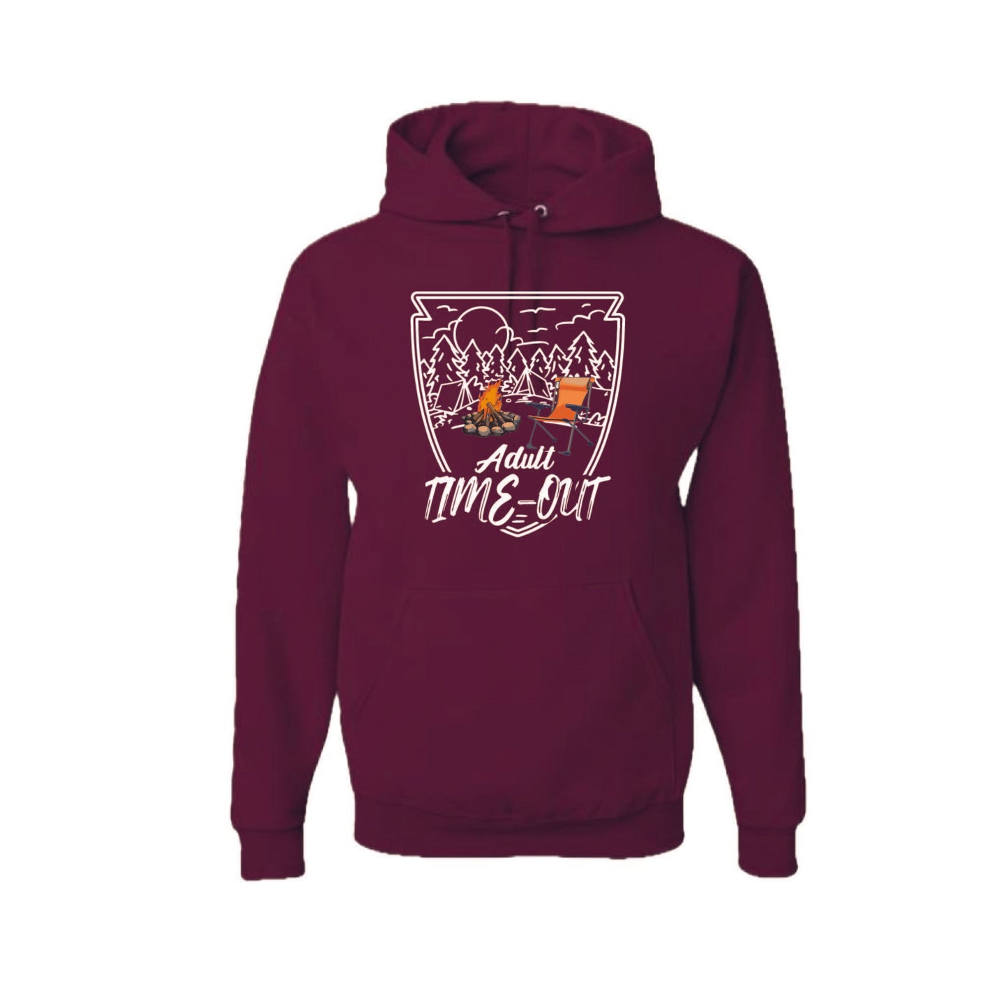 Adult Time Out | Unisex Hoodie Camping Sweatshirt | 50% Cotton/50% Polyester