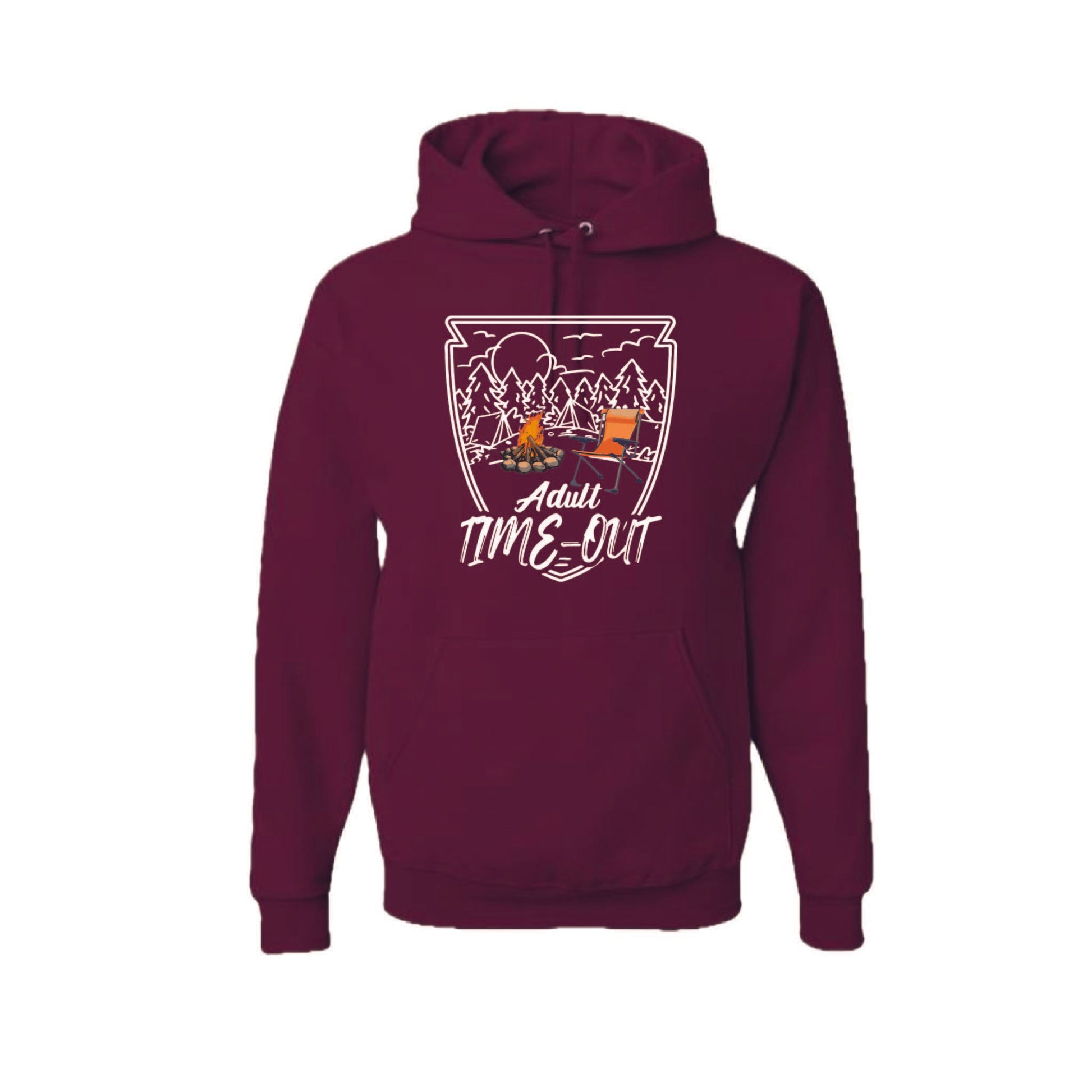 Adult Time Out | Unisex Hoodie Camping Sweatshirt | 50% Cotton/50% Polyester