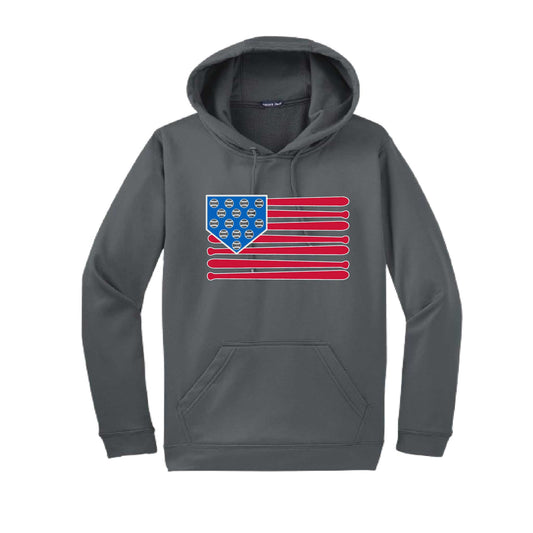 Baseball Flag | Unisex Hoodie Athletic Baseball Sweatshirt | 50% Cotton/50% Polyester