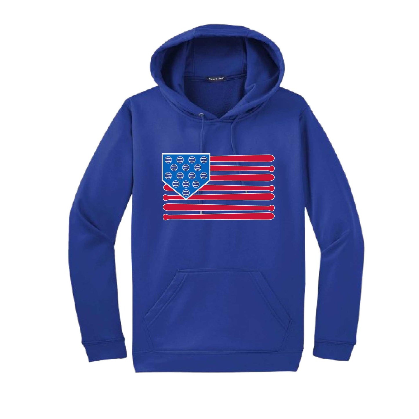 Baseball Flag | Unisex Hoodie Athletic Baseball Sweatshirt | 50% Cotton/50% Polyester