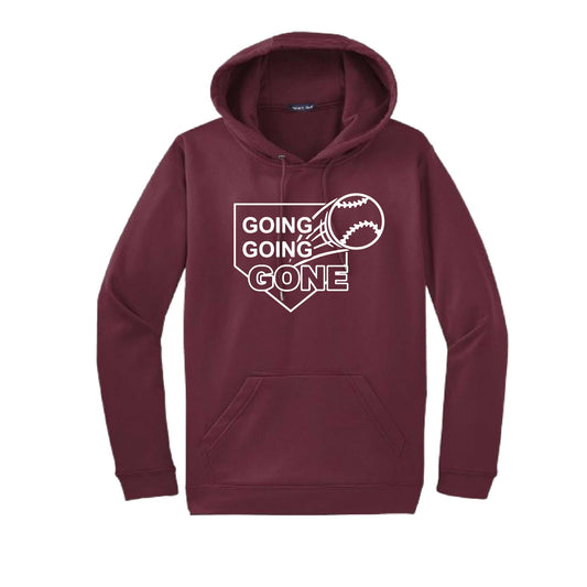 Going Going Gone | Unisex Hoodie Athletic Baseball Sweatshirt | 50% Cotton/50% Polyester