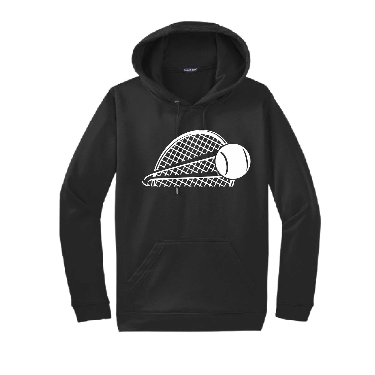 Tennis Half Racquet | Unisex Hoodie Athletic Tennis Sweatshirt | 50% Cotton/50% Polyester