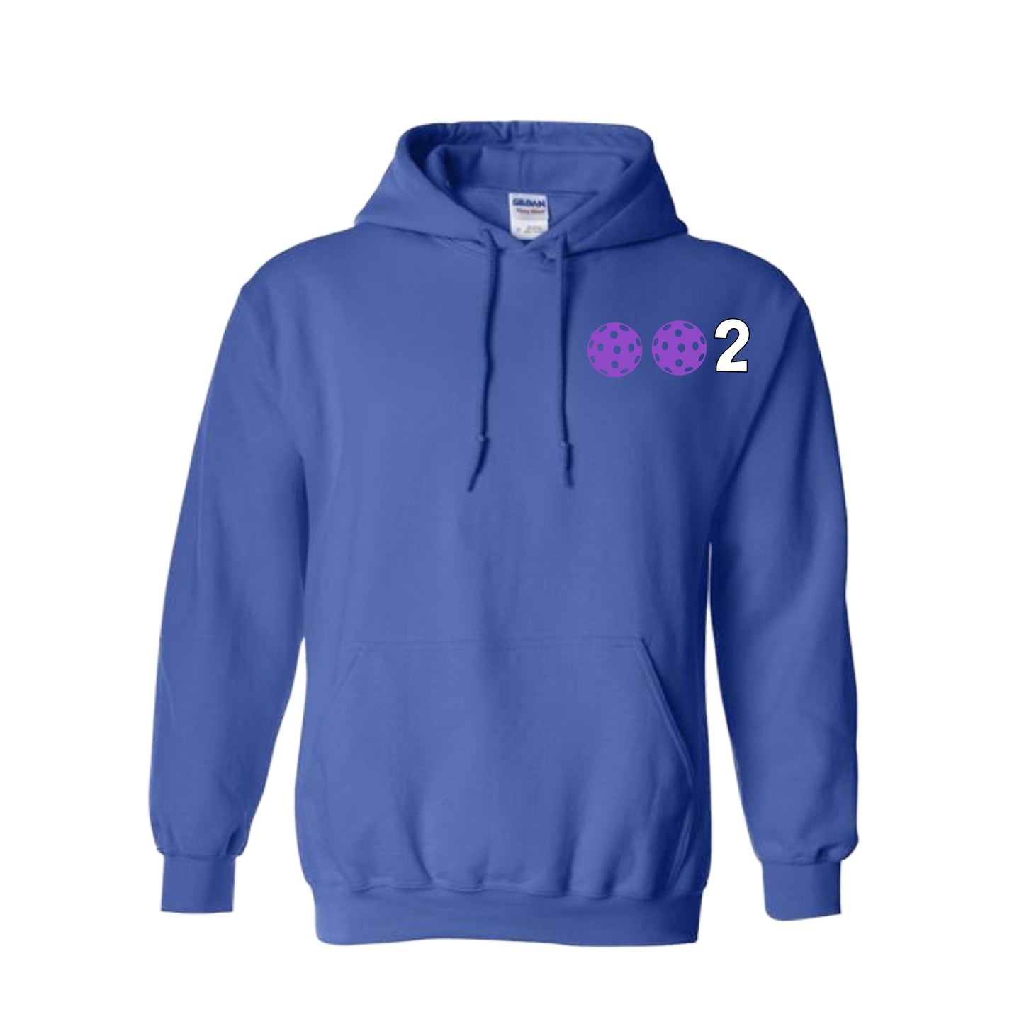 002 With Pickleballs Customizable (Colors Cyan Purple Rainbow) | Unisex Hoodie Pickleball Sweatshirt | 50% Cotton 50% Polyester