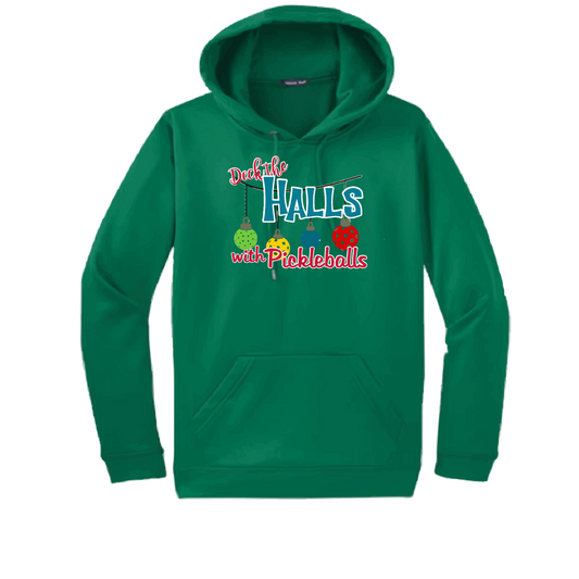 Deck the Halls with Pickleballs | Unisex Hoodie Athletic Sweatshirt | 50% Cotton/50% Polyester