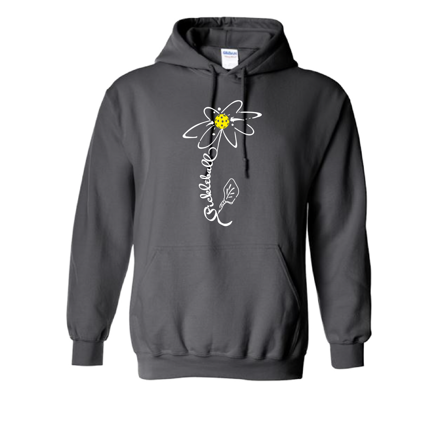 Pickleball Flower (White Yellow) | Unisex Hoodie Athletic Sweatshirt | 50% Cotton/50% Polyester