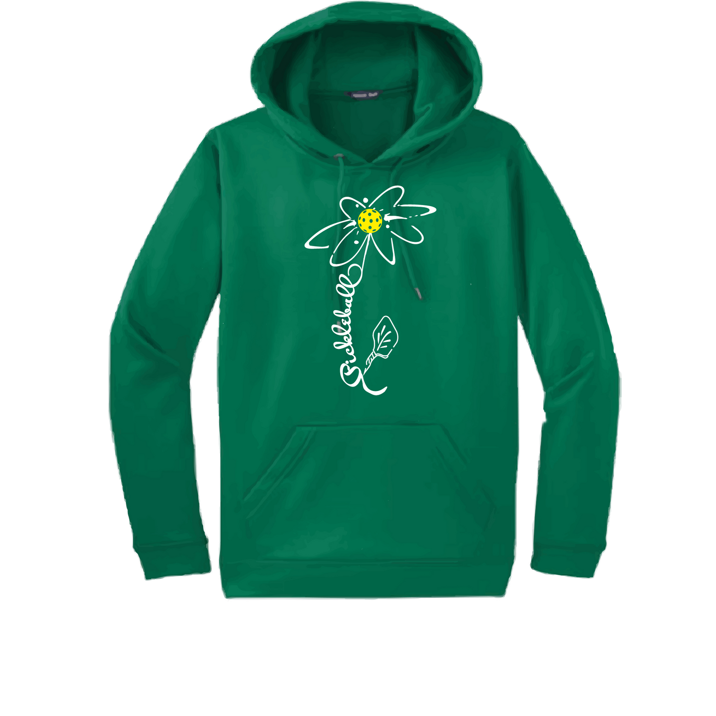 Pickleball Flower (White Yellow) | Unisex Hoodie Athletic Sweatshirt | 50% Cotton/50% Polyester