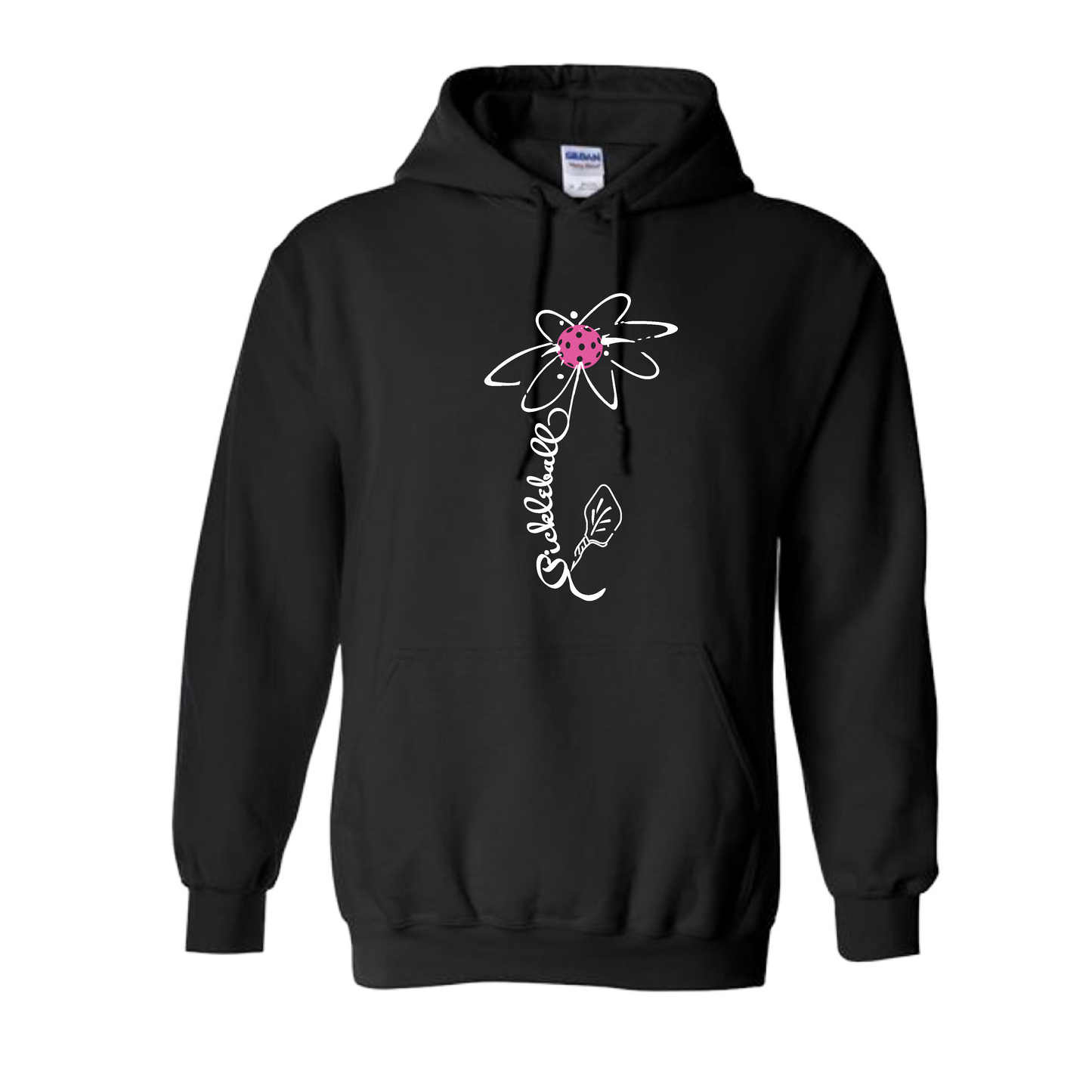 Pickleball Flower (Pink Purple Rainbow) | Unisex Hoodie Athletic Sweatshirt | 50% Cotton/50% Polyester